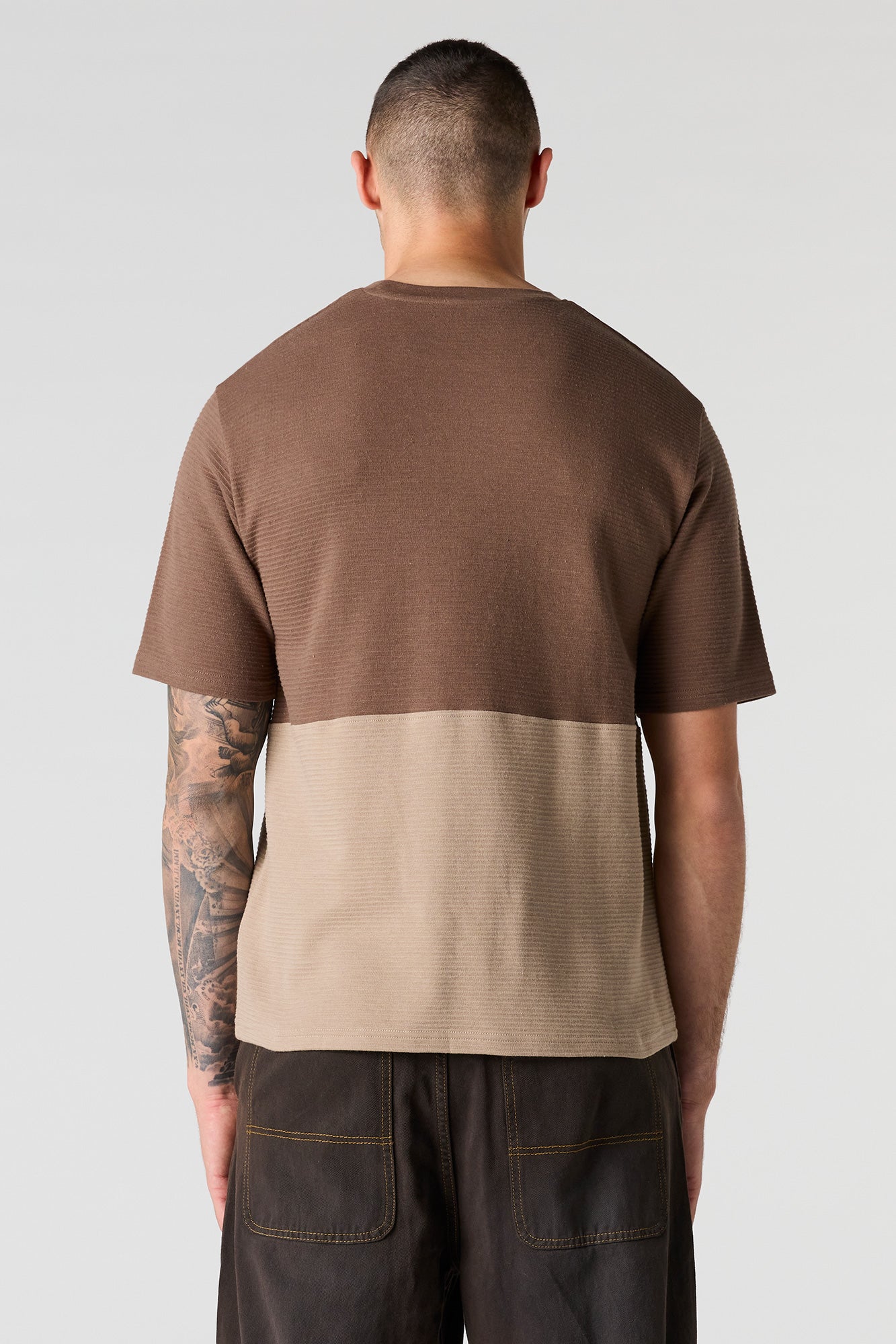 Premium Heavyweight Cotton Ribbed Colourblock T-Shirt