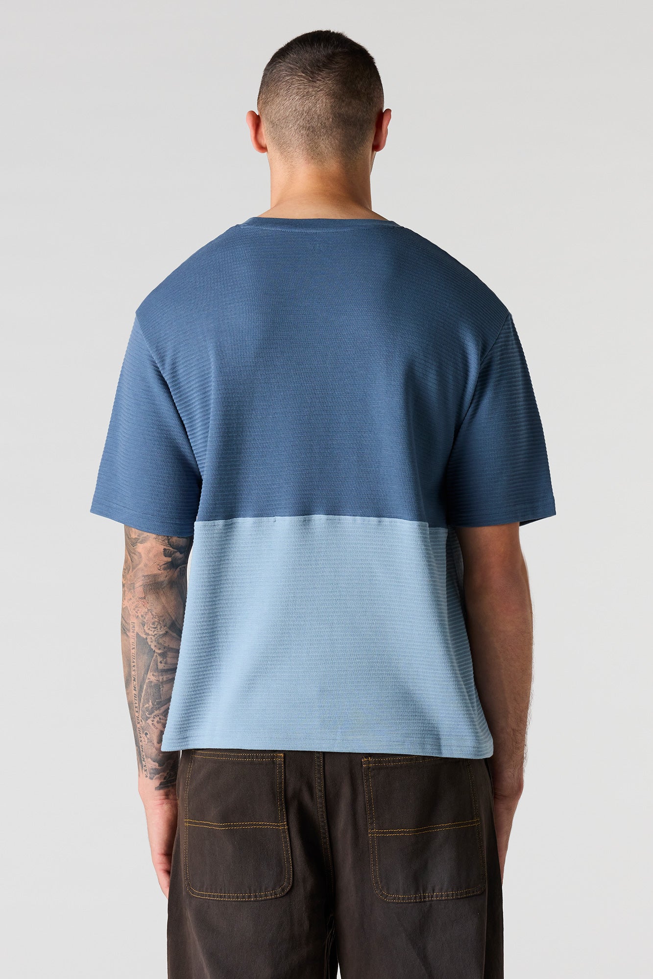 Premium Heavyweight Cotton Ribbed Colourblock T-Shirt