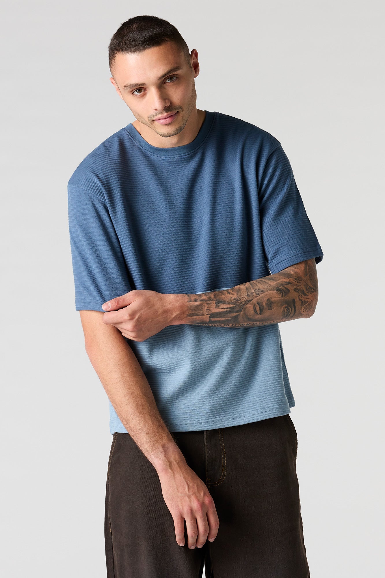 Premium Heavyweight Cotton Ribbed Colourblock T-Shirt