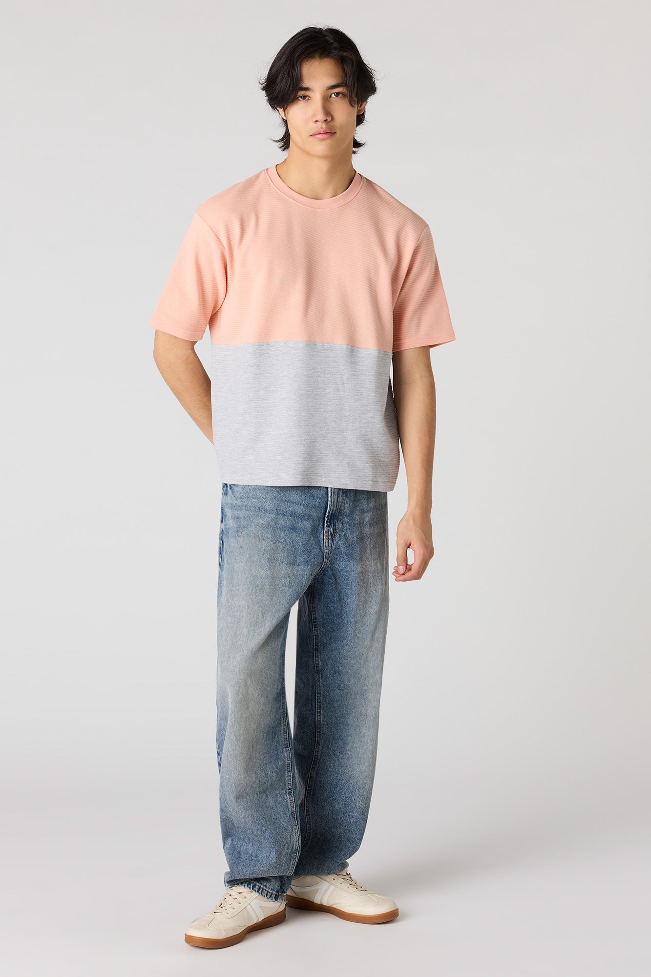 Premium Heavyweight Cotton Ribbed Colourblock T-Shirt