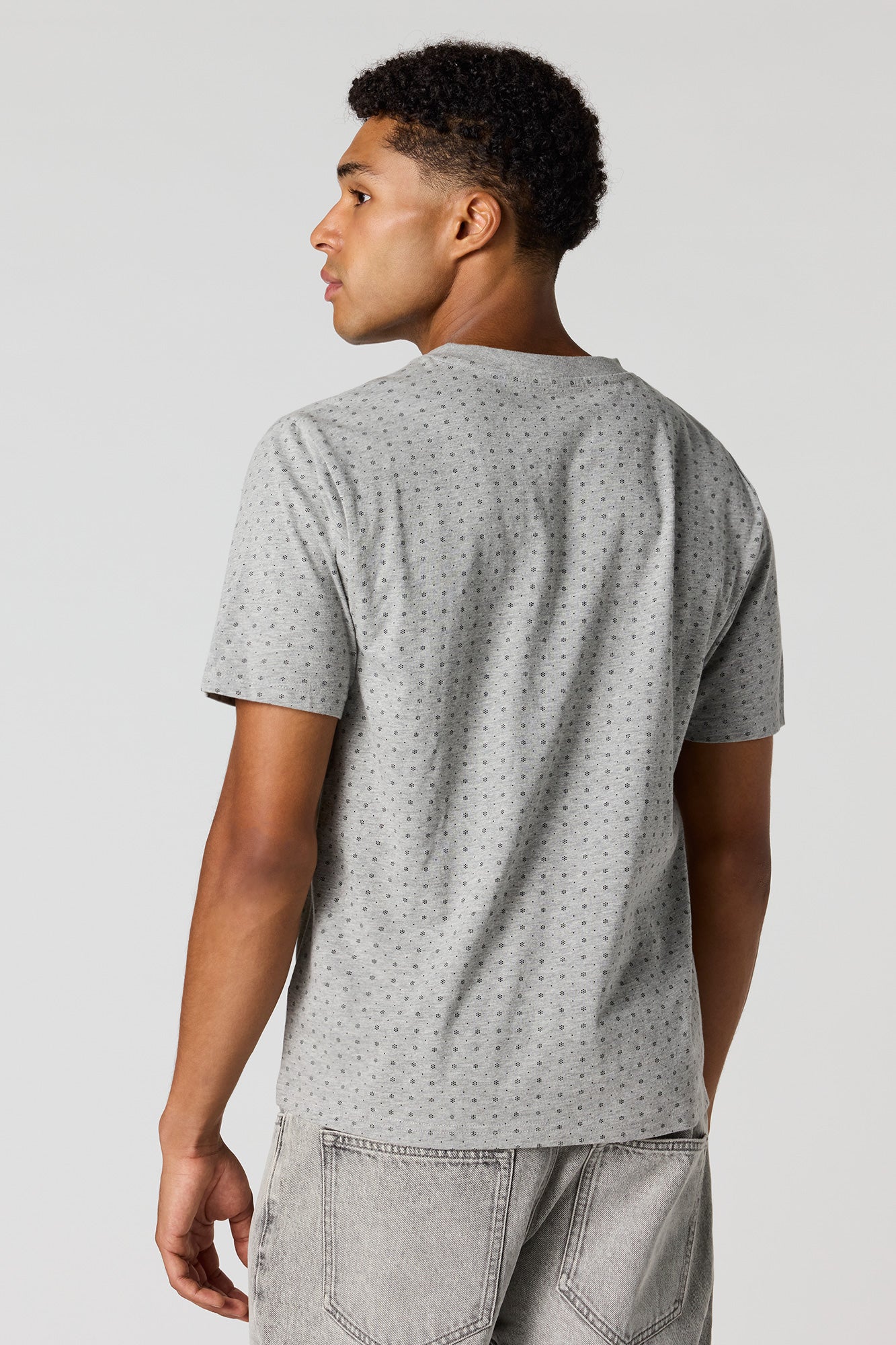 Premium Heavyweight Cotton Printed Henley T-Shirt
