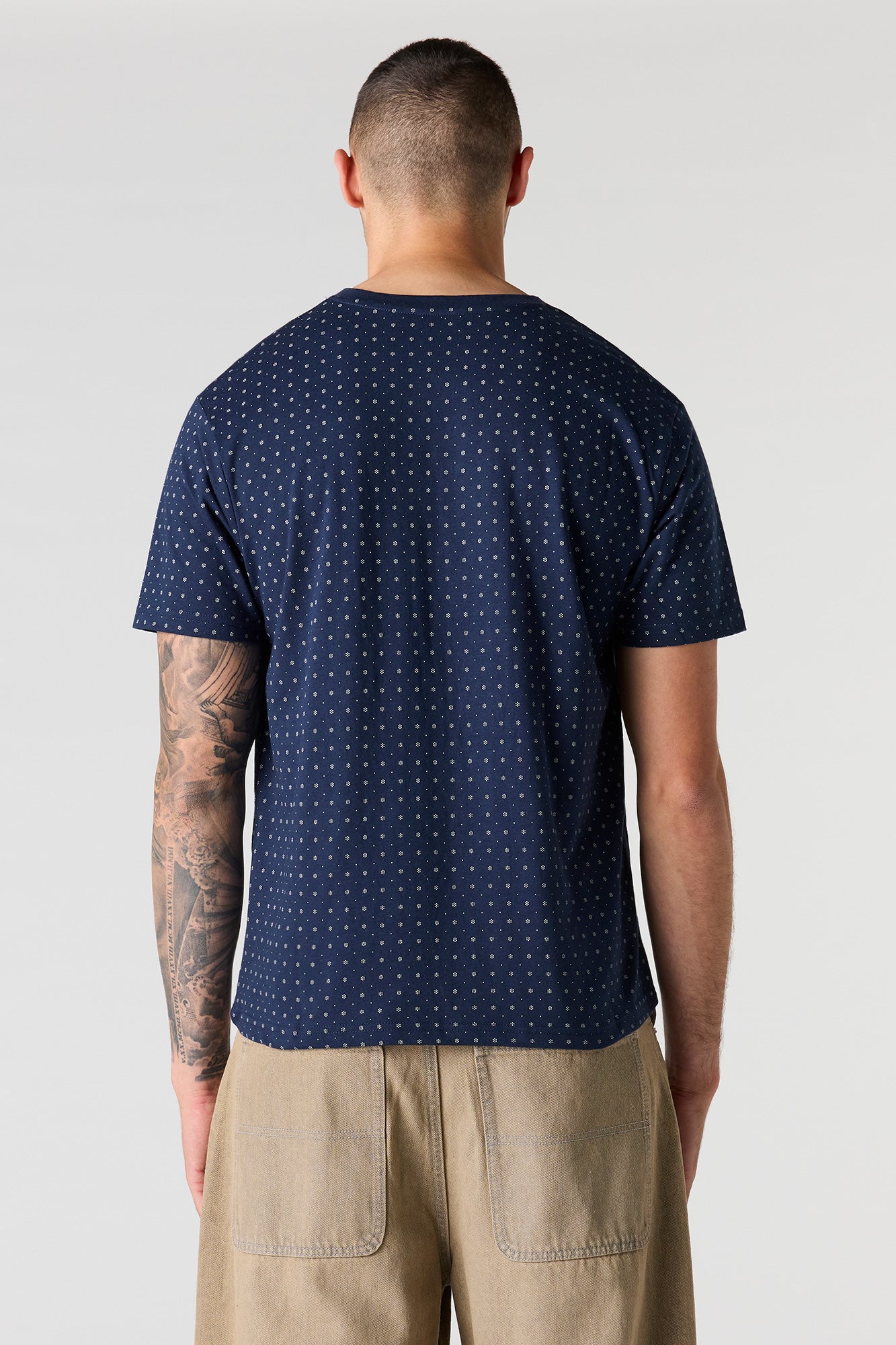 Premium Heavyweight Cotton Printed Henley T-Shirt