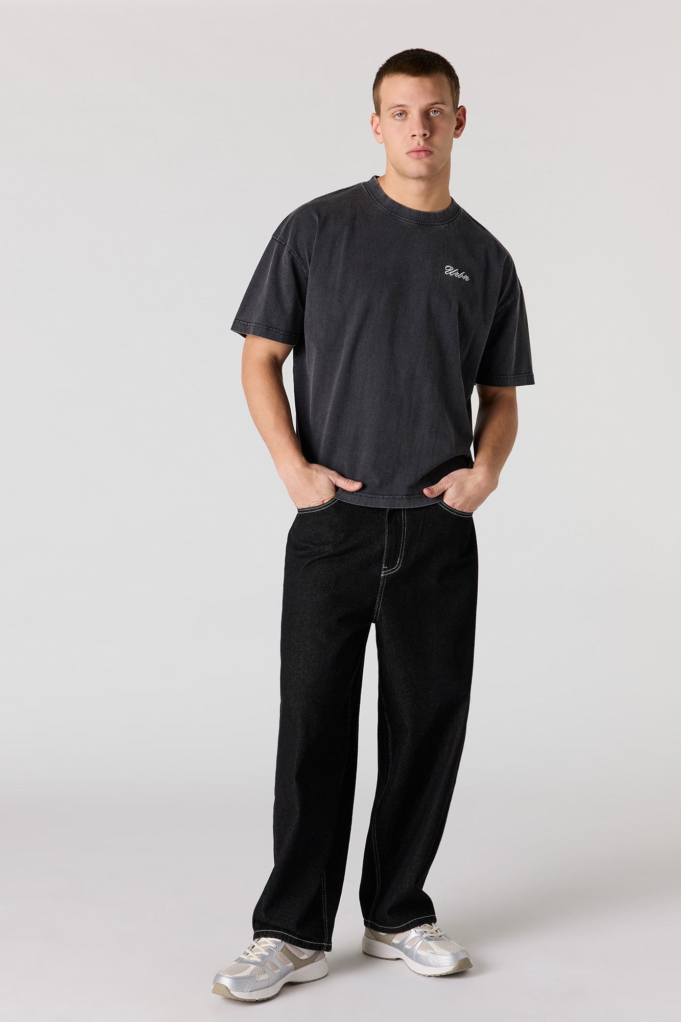 Embroidered Washed Relaxed T-Shirt
