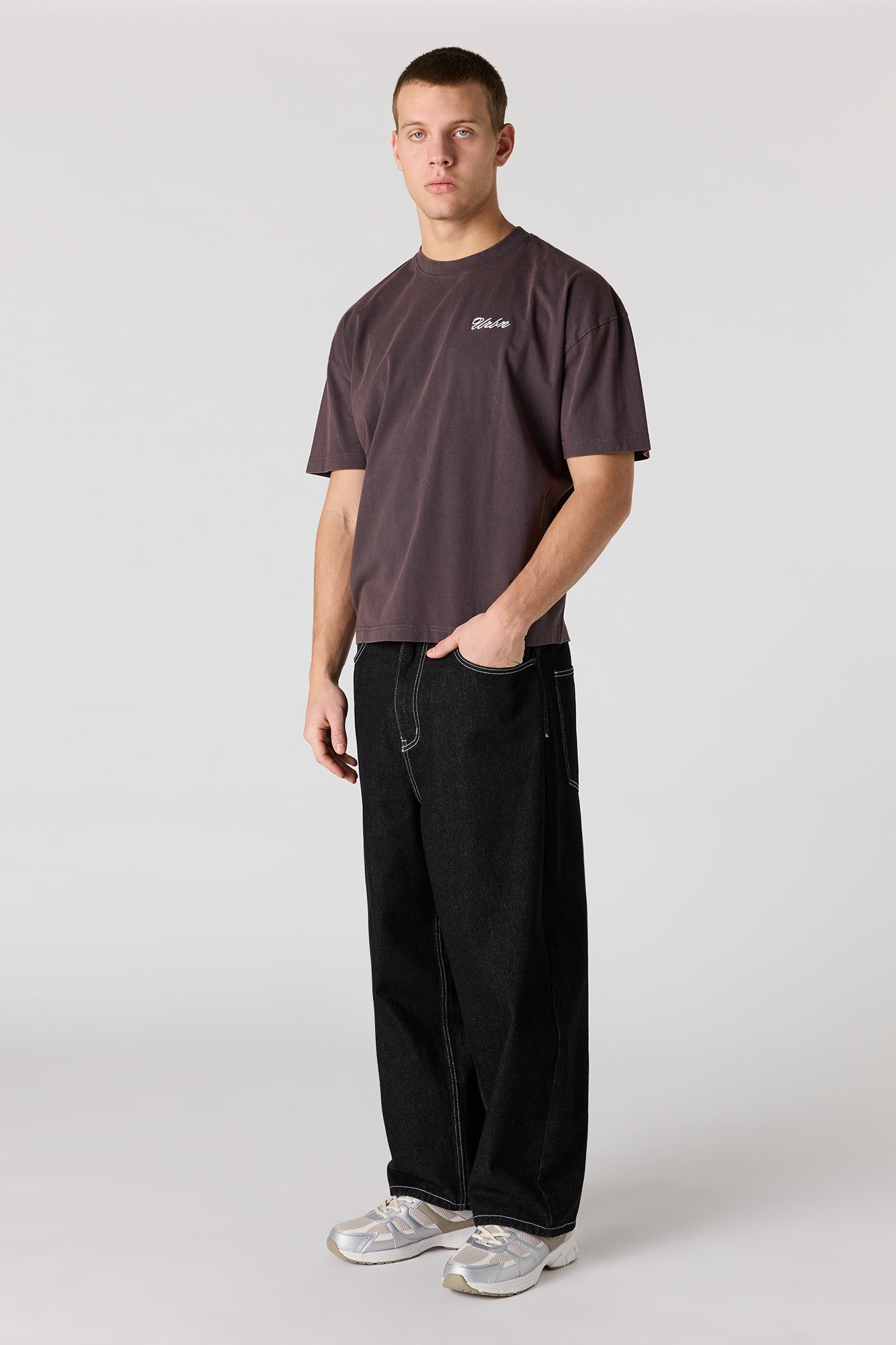 Embroidered Washed Relaxed T-Shirt