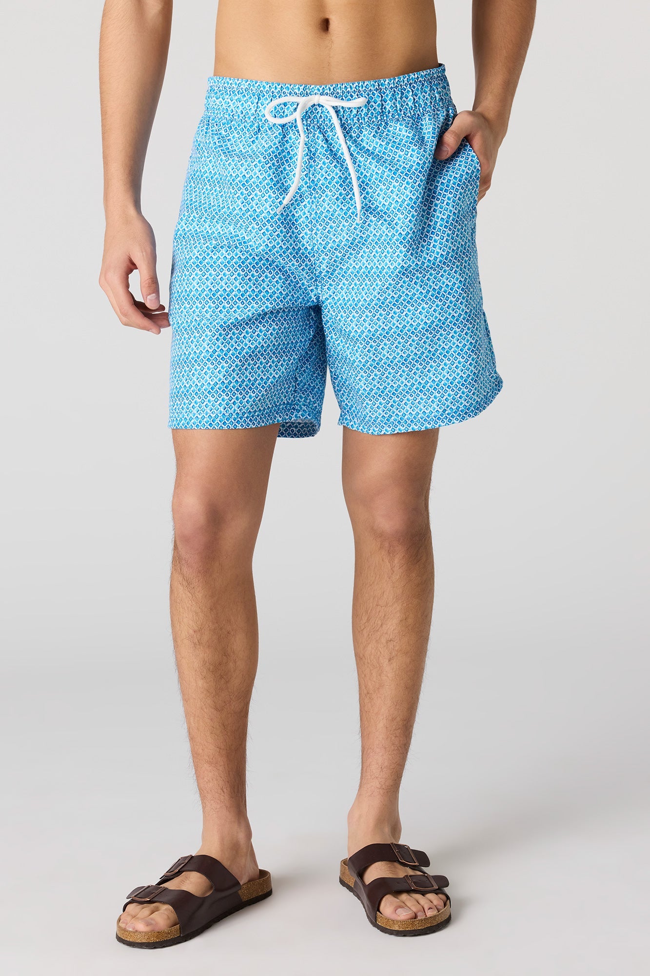 Printed Drawstring Swim Short