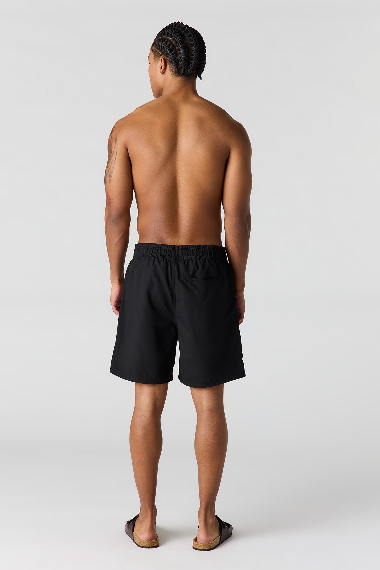Solid Drawstring Swim Short