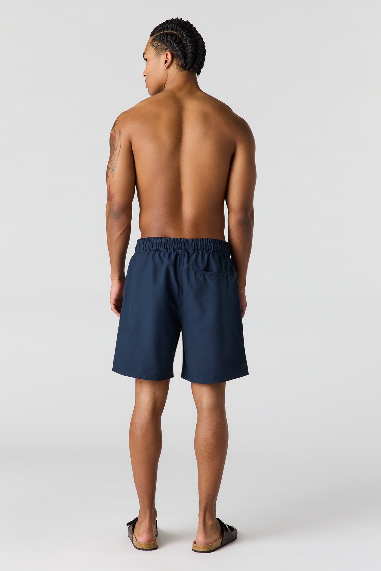 Solid Drawstring Swim Short