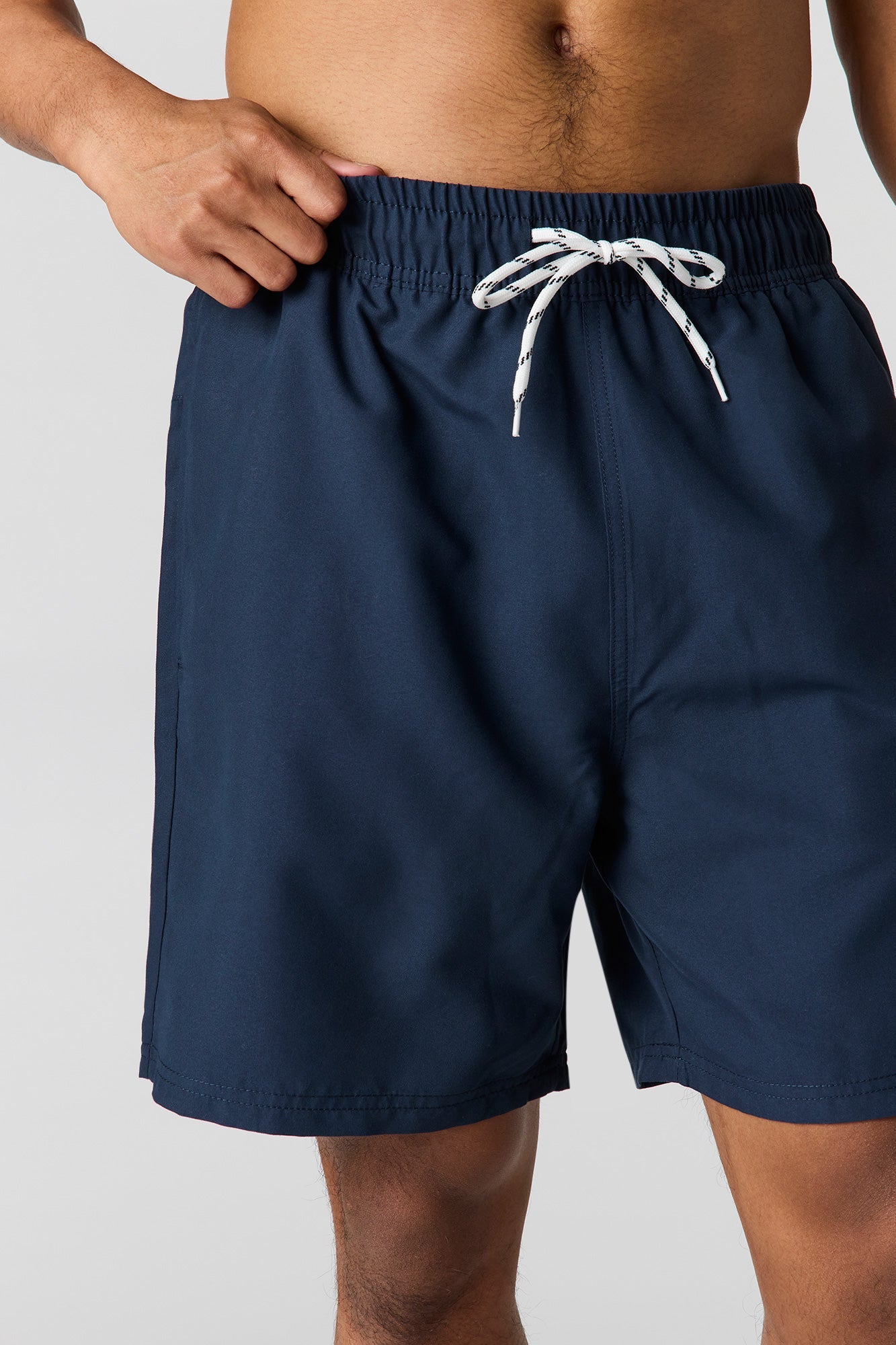 Solid Drawstring Swim Short