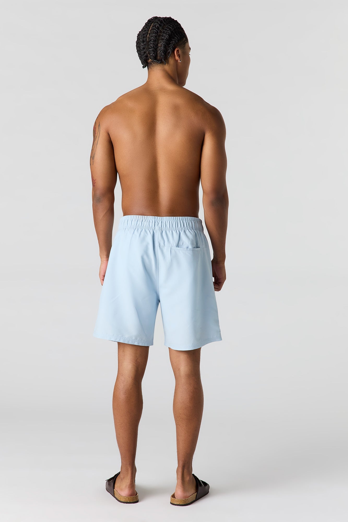 Solid Drawstring Swim Short