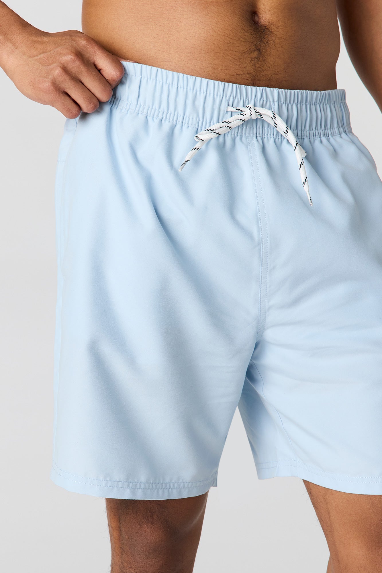 Solid Drawstring Swim Short