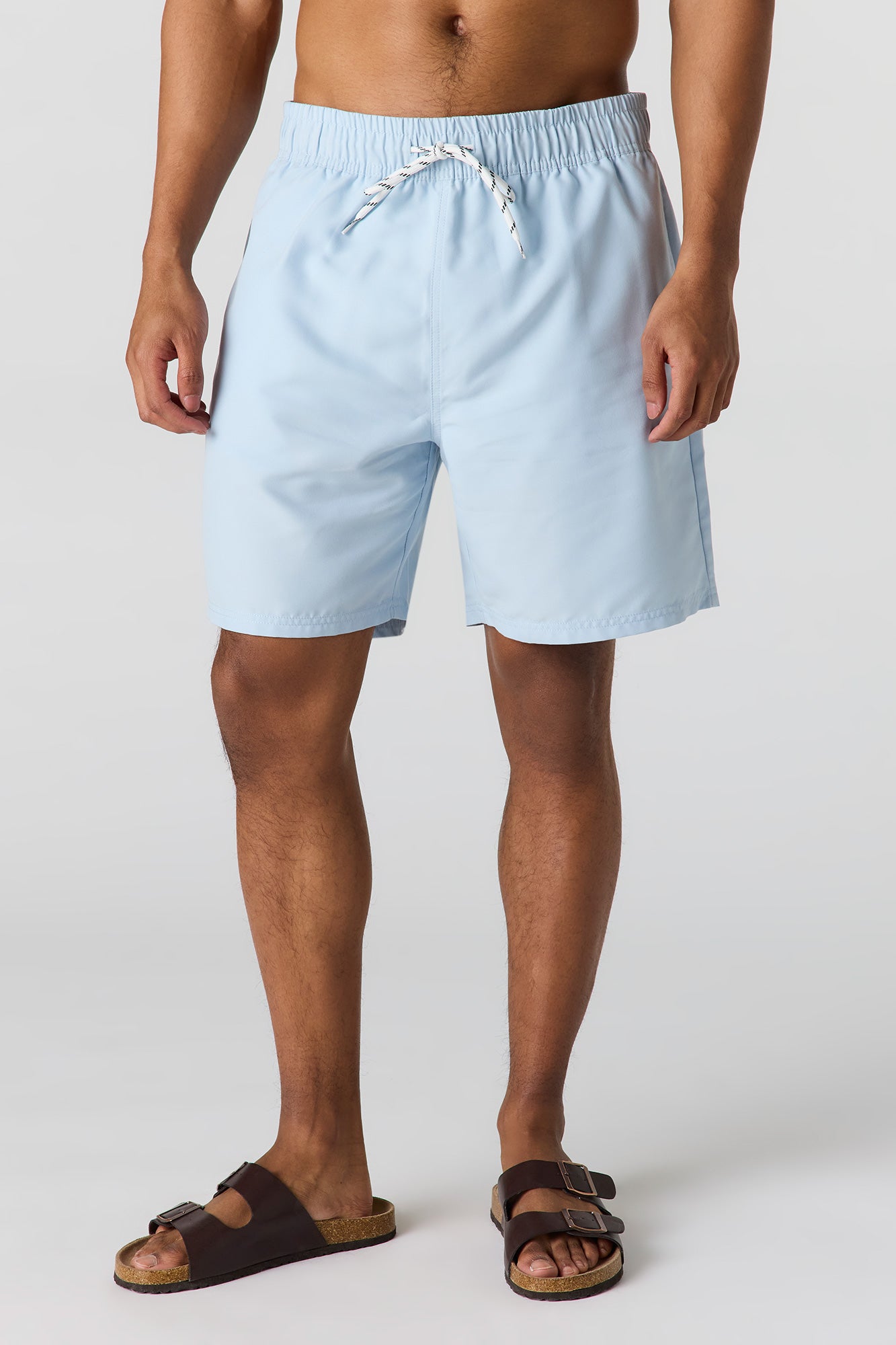 Solid Drawstring Swim Short