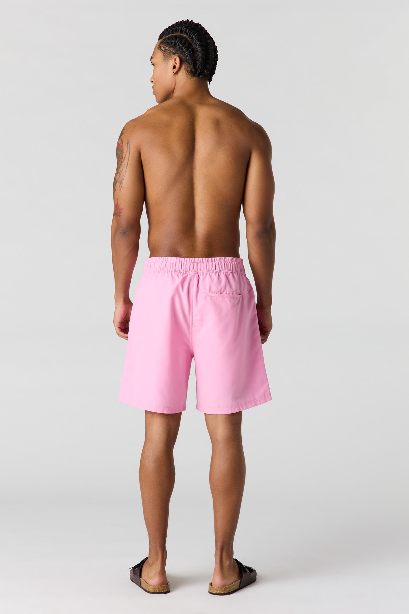 Solid Drawstring Swim Short