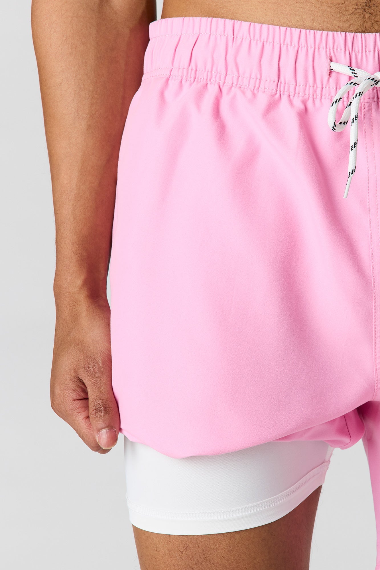 Solid Drawstring Swim Short