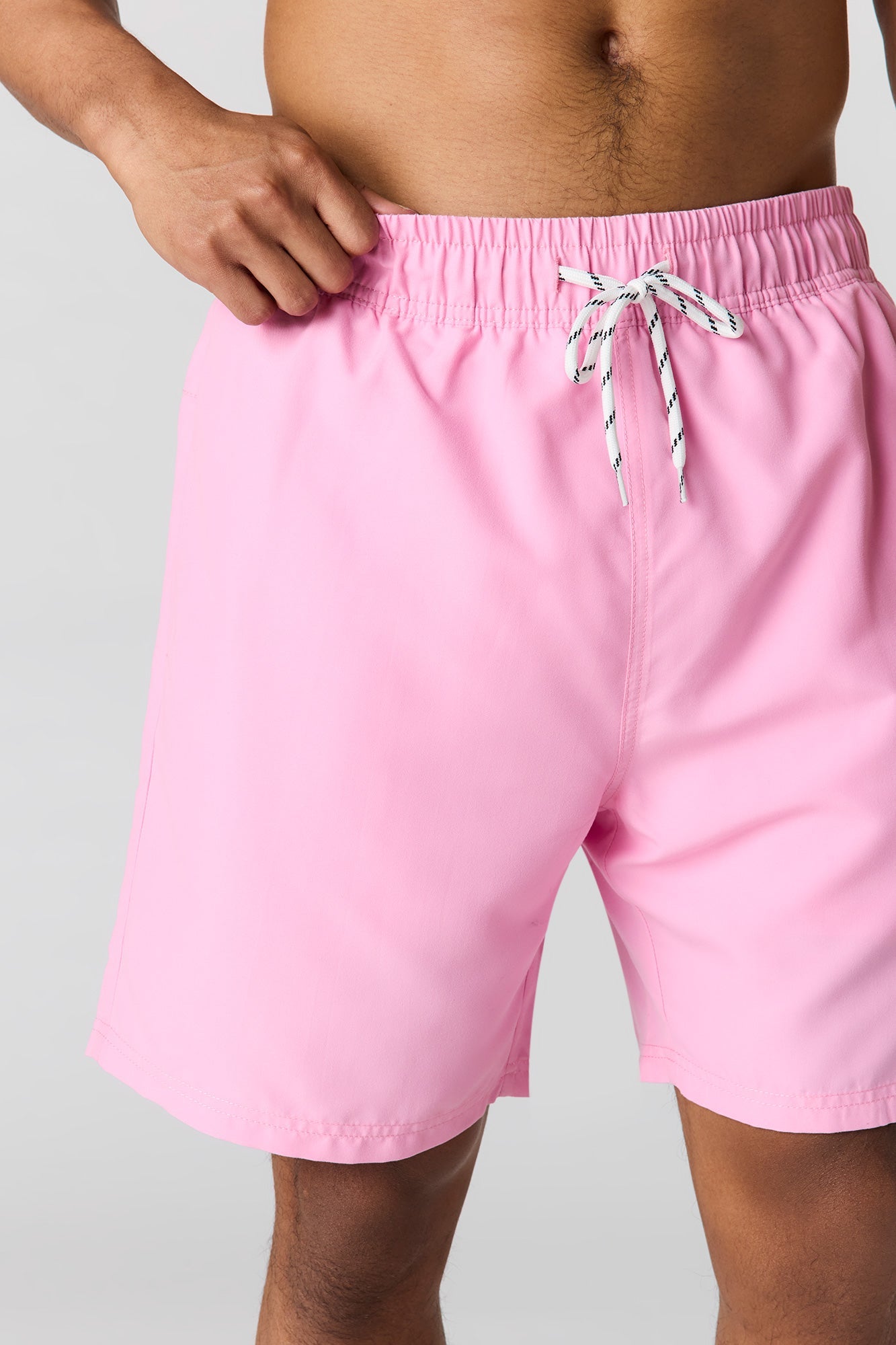 Solid Drawstring Swim Short