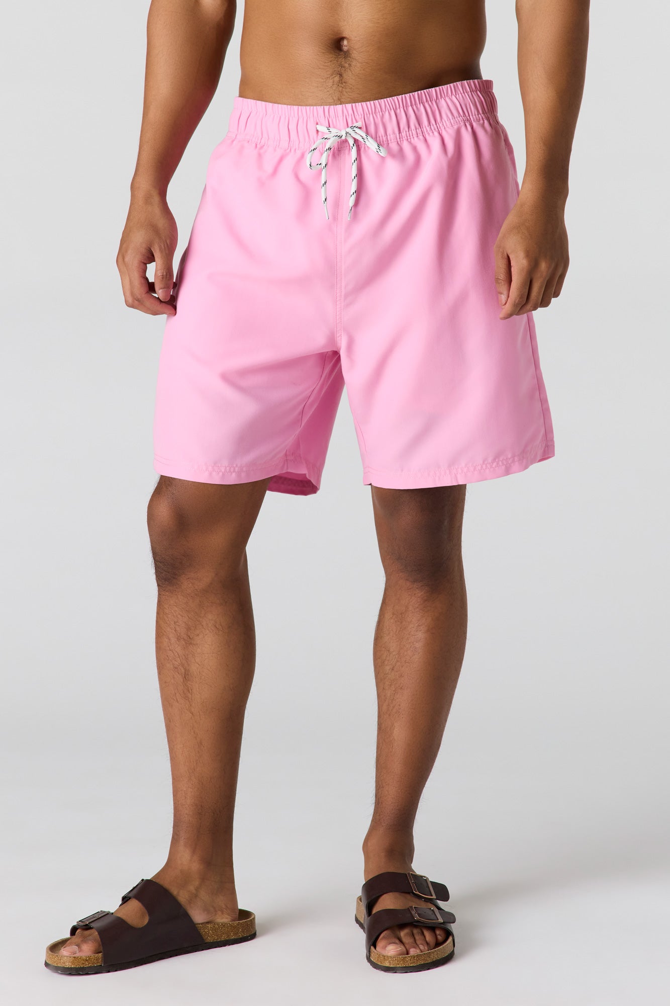 Solid Drawstring Swim Short