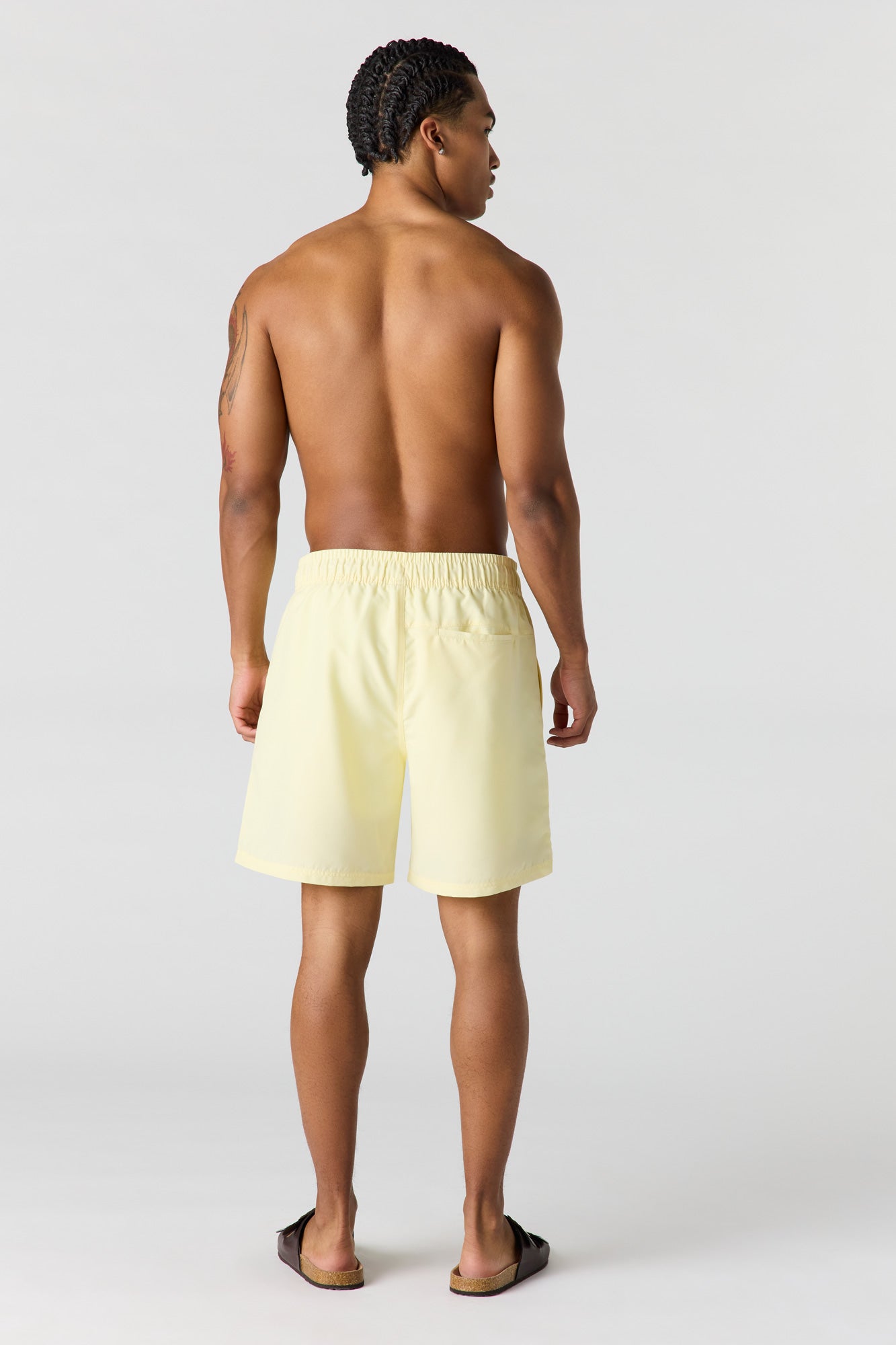 Solid Drawstring Swim Short