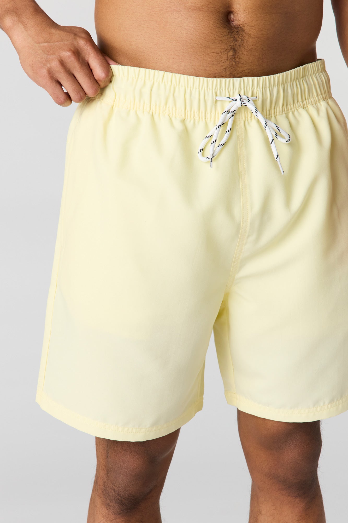 Solid Drawstring Swim Short