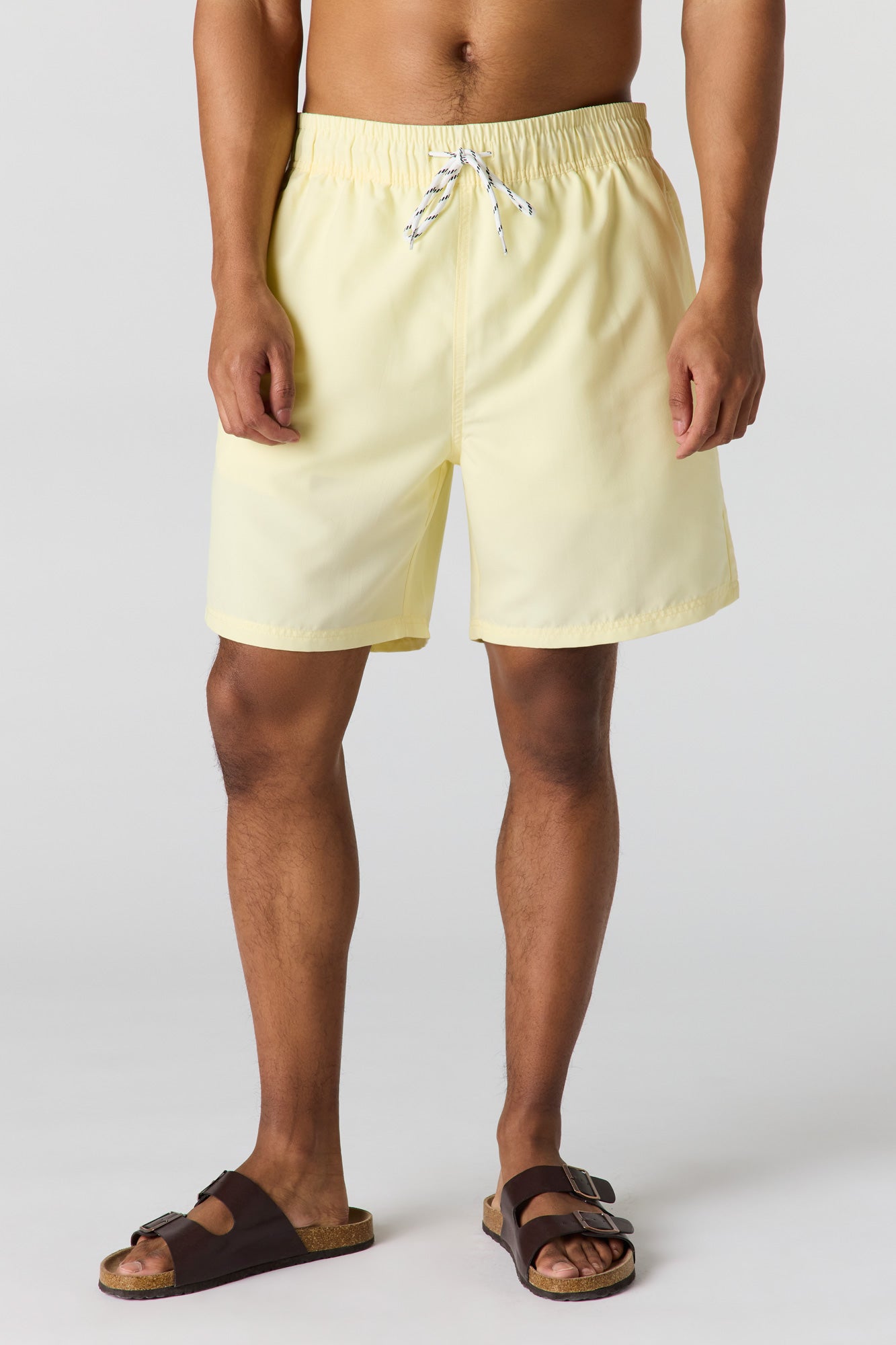 Solid Drawstring Swim Short