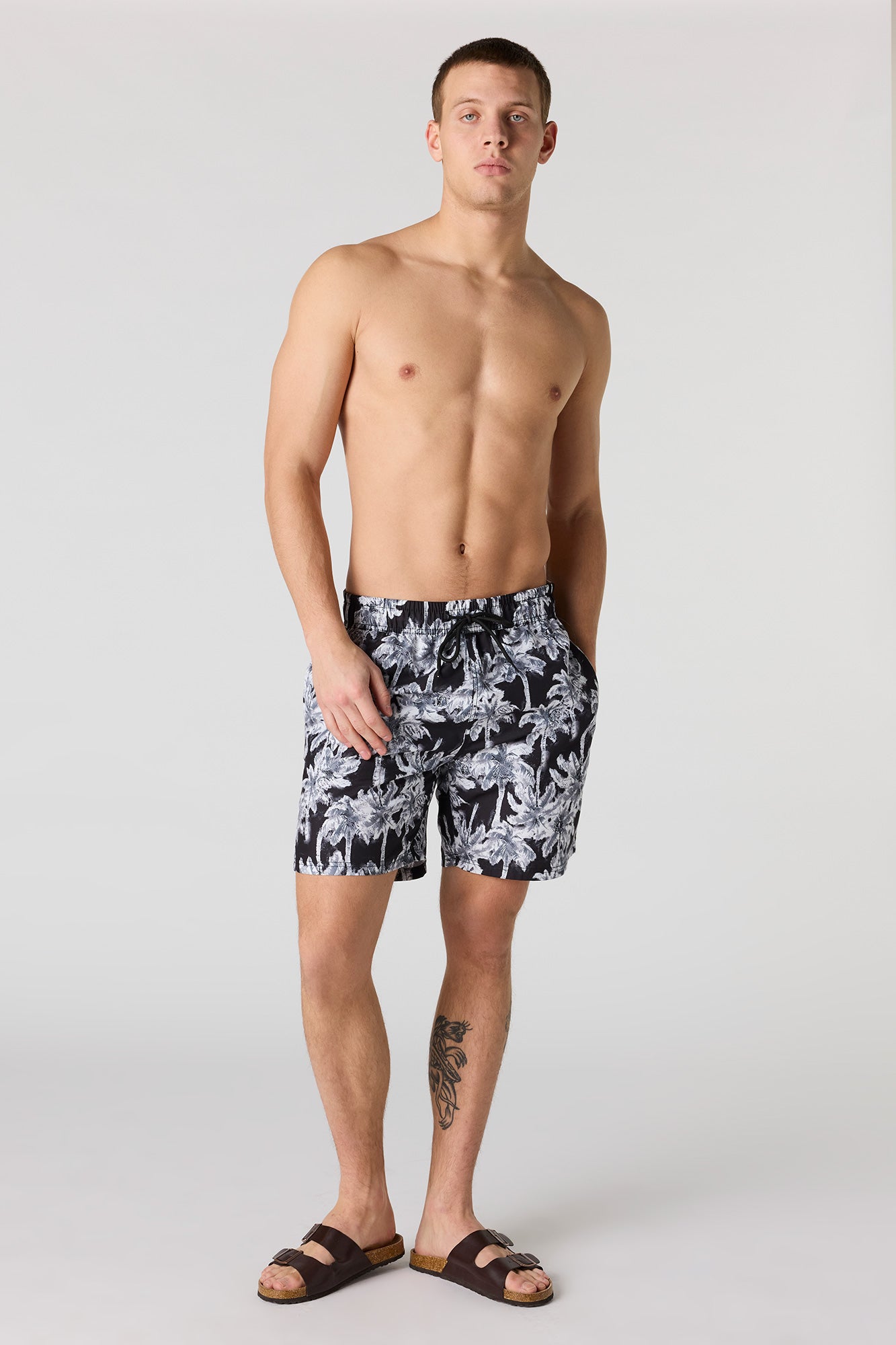 Palm Tree Print Swim Short