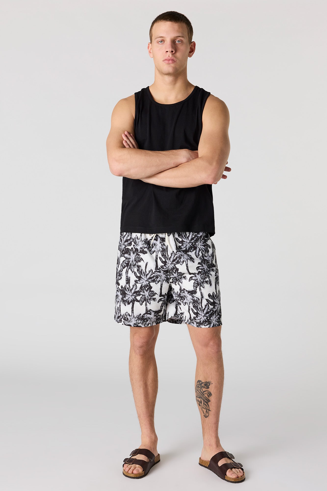 Palm Tree Print Swim Short