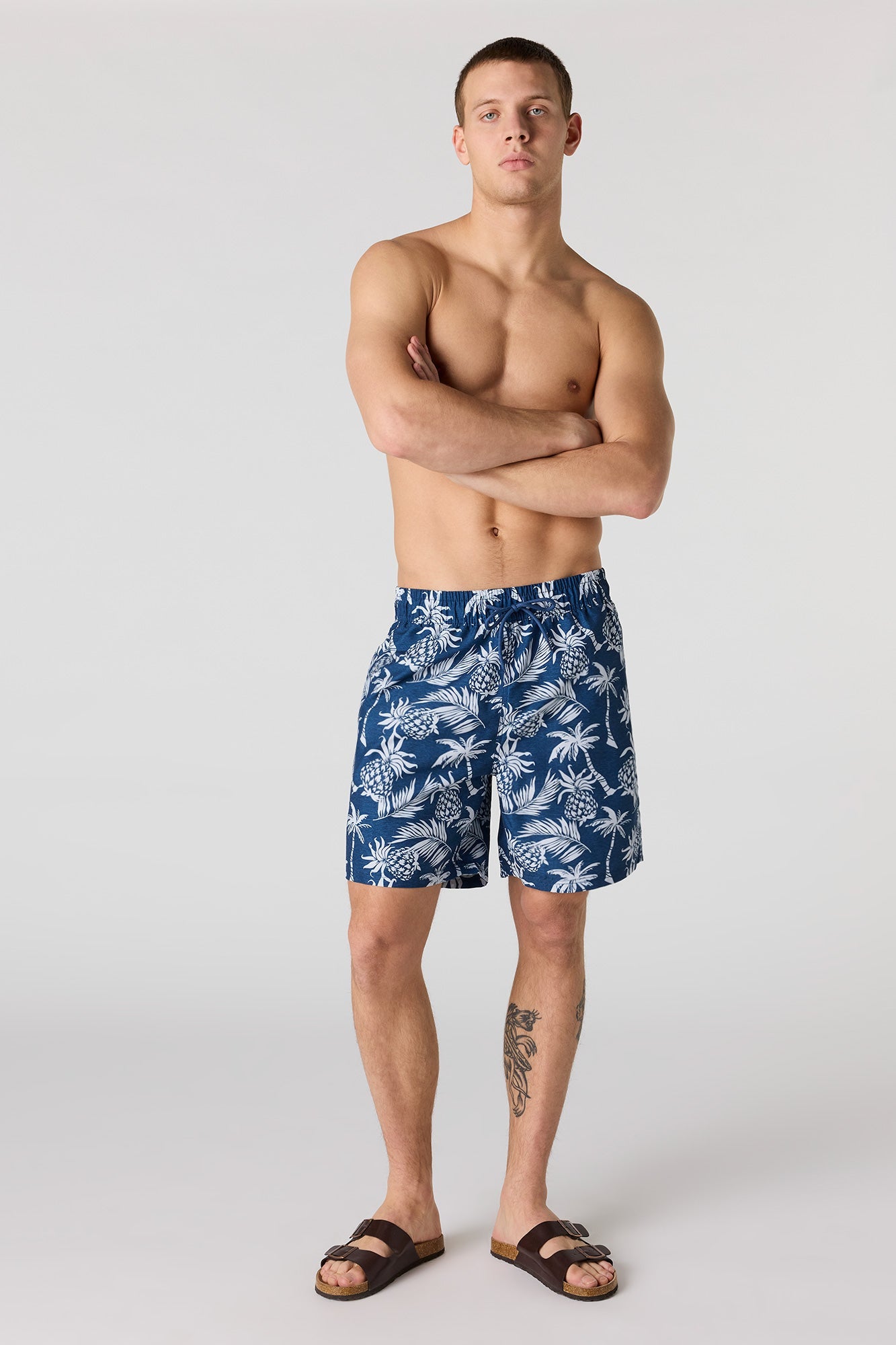 Palm Tree Print Swim Short