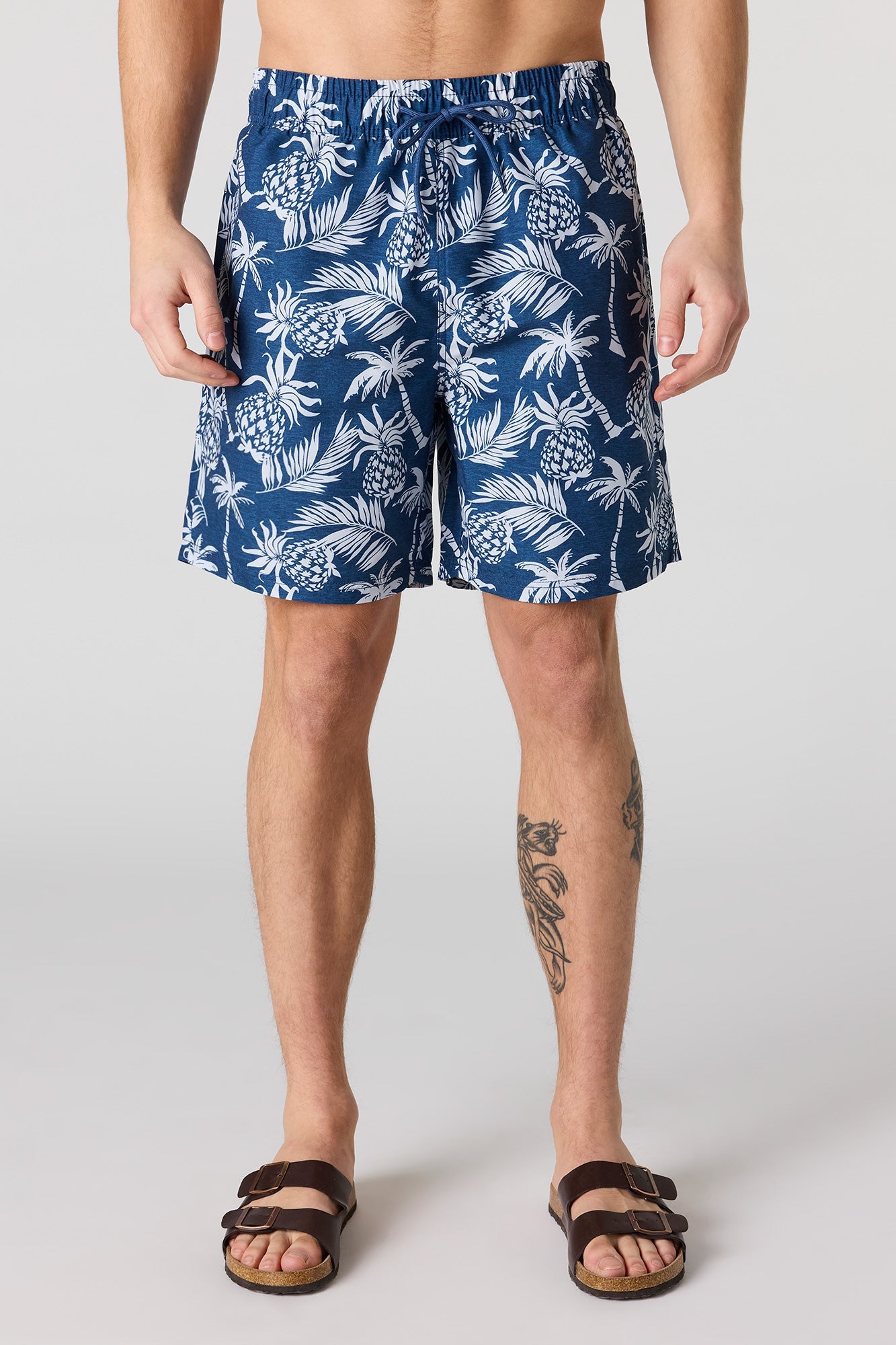 Palm Tree Print Swim Short