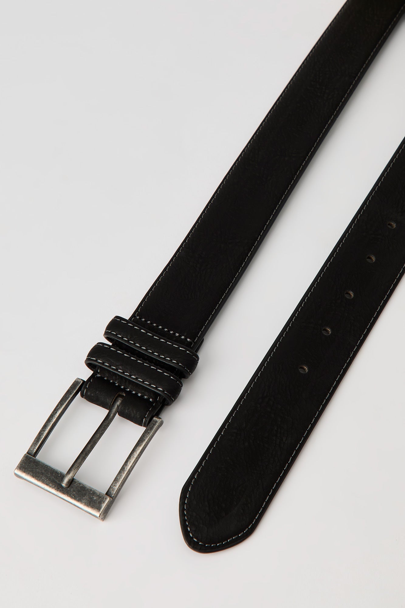 Faux Leather Contrast Stitch Belt