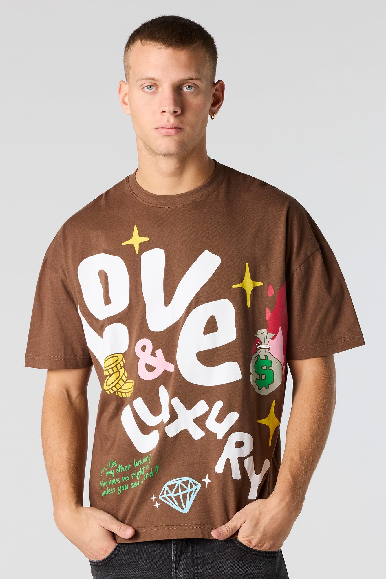 Premium Heavyweight Cotton Love & Luxury Graphic T-Shirt