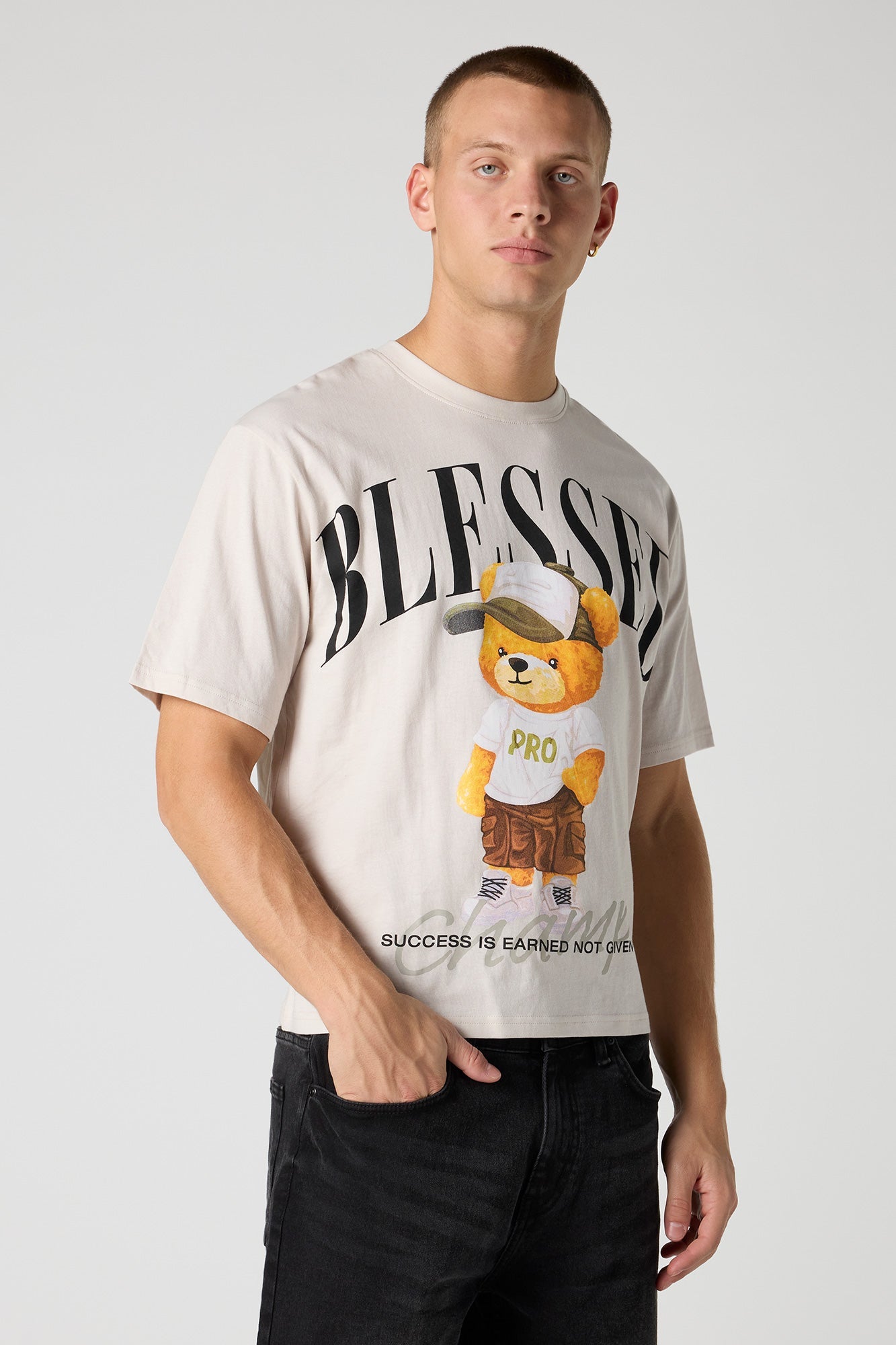 Premium Heavyweight Cotton Blessed Graphic T-Shirt