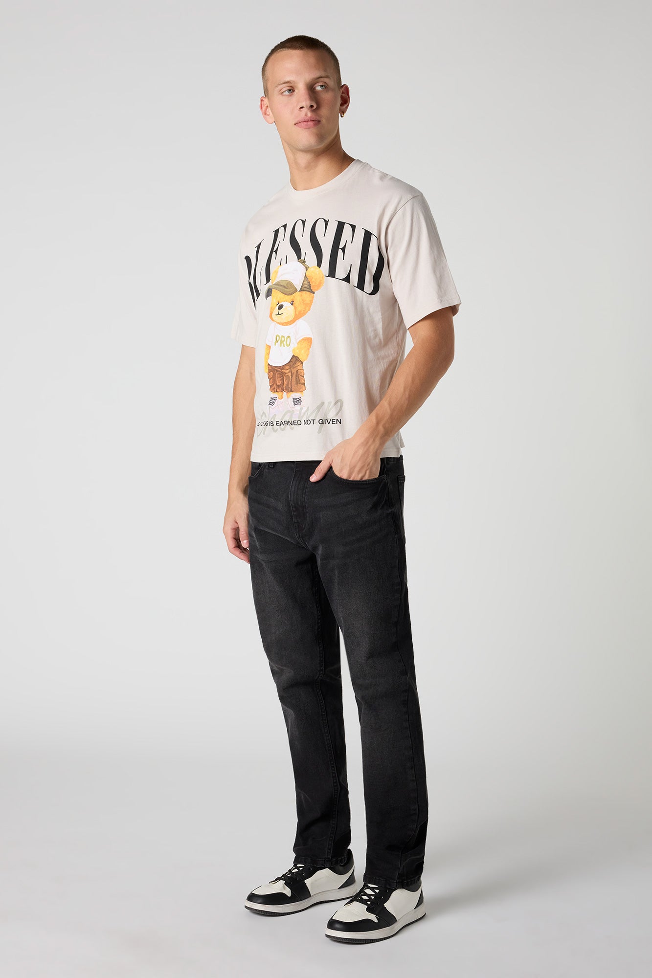Premium Heavyweight Cotton Blessed Graphic T-Shirt