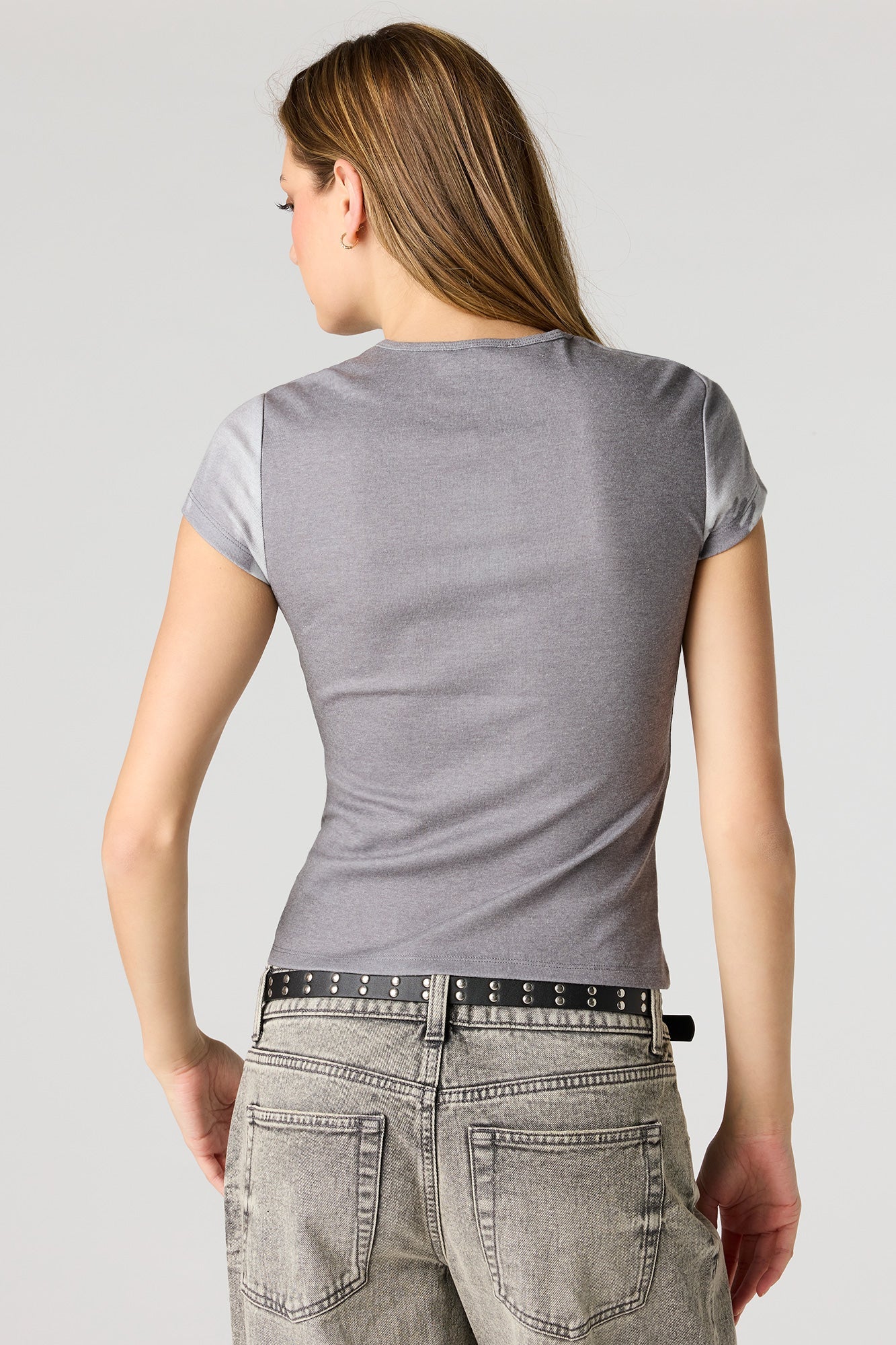 Graphic Ribbed Fitted T-Shirt