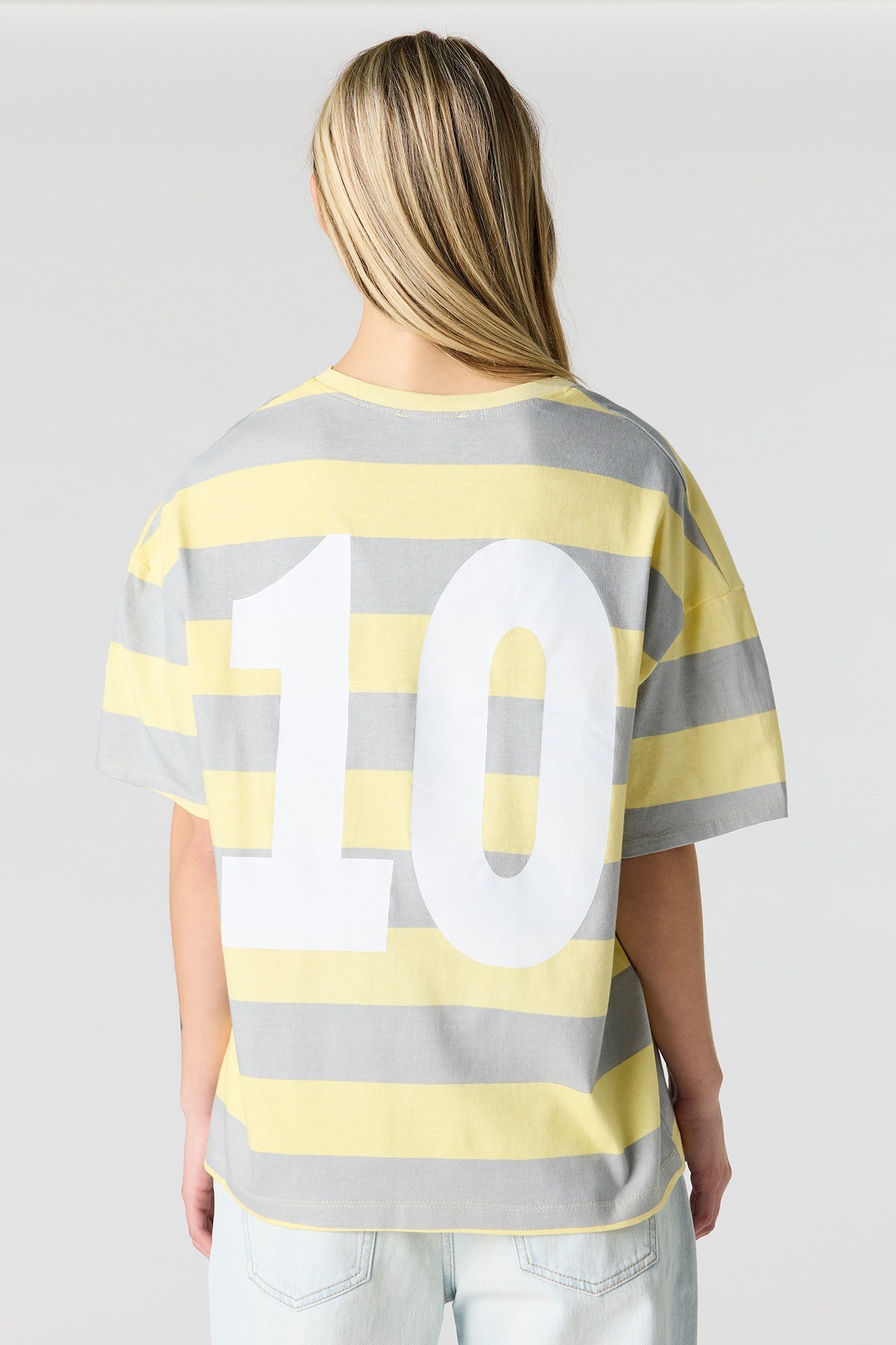 Graphic Striped Boyfriend T-Shirt