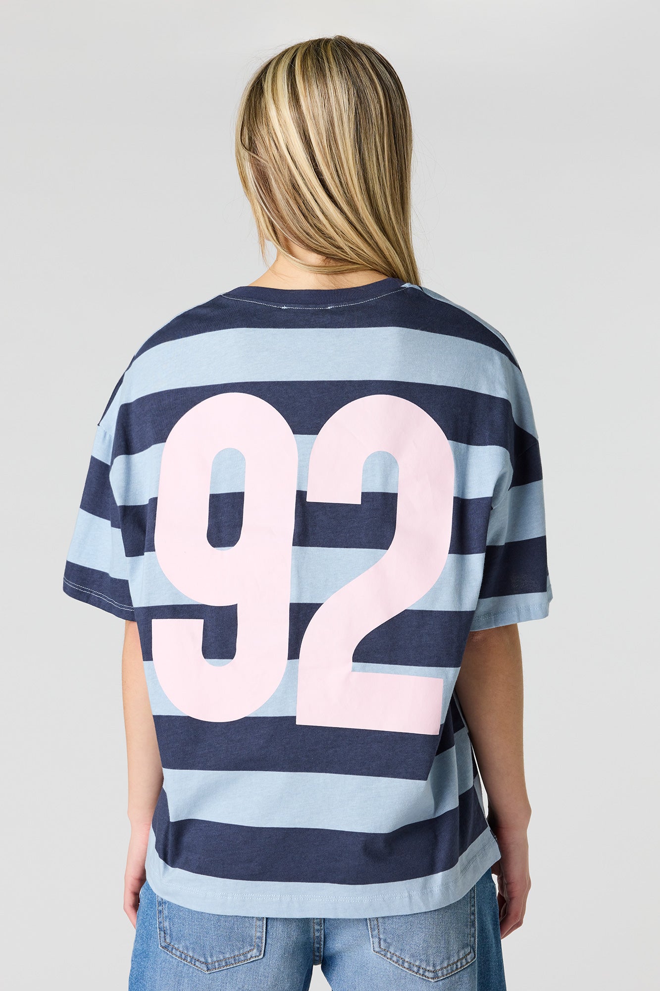 Graphic Striped Boyfriend T-Shirt