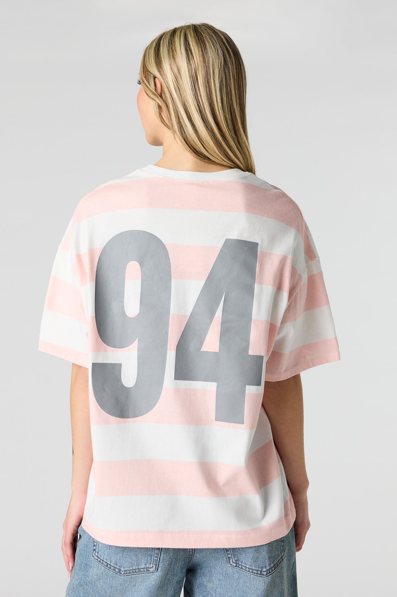 Graphic Striped Boyfriend T-Shirt