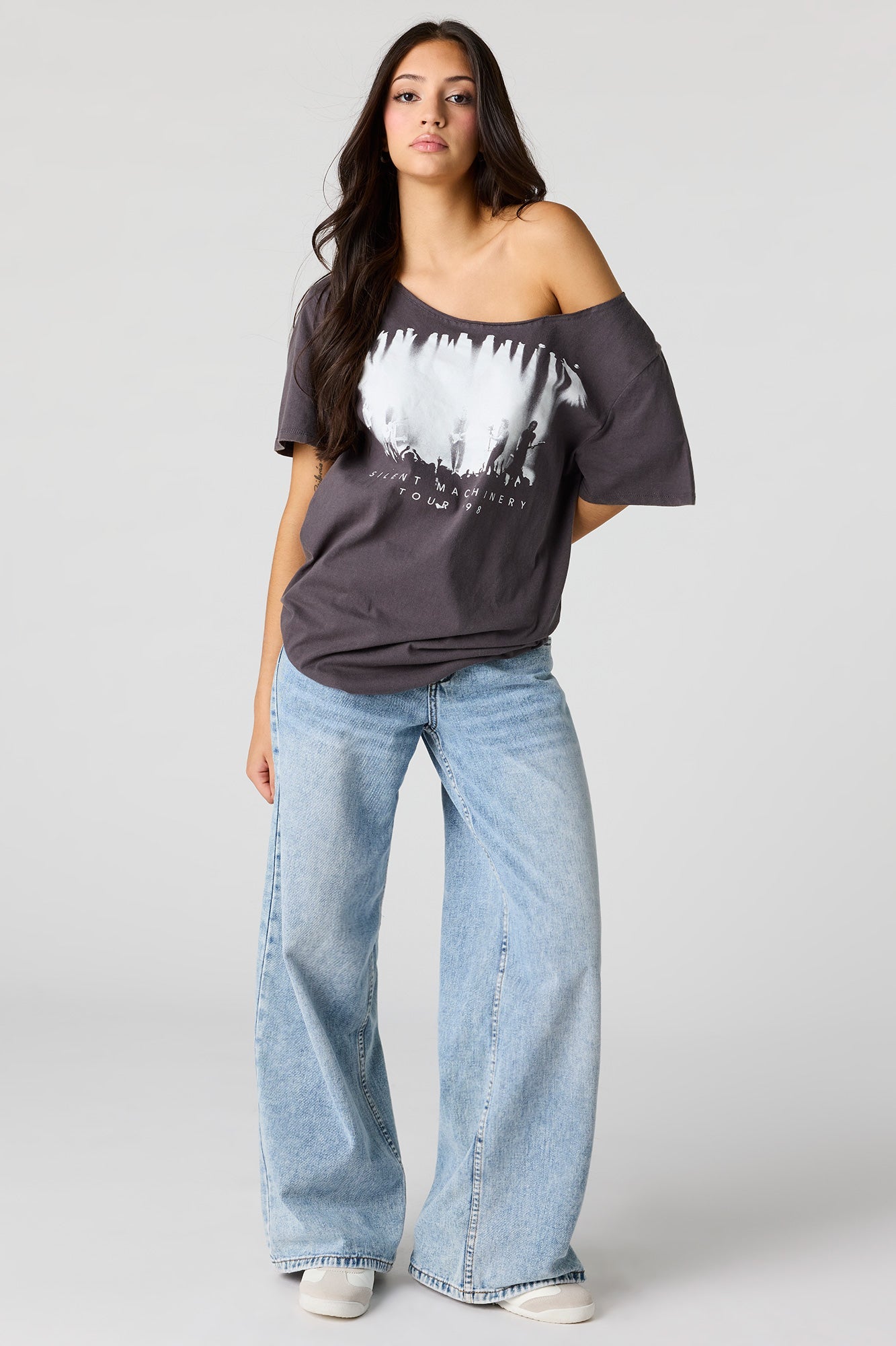Tour Graphic Off Shoulder T-Shirt