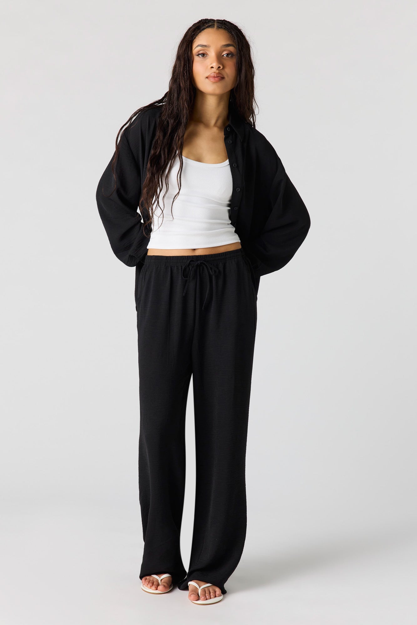 Flowy Oversized Button-Up Top