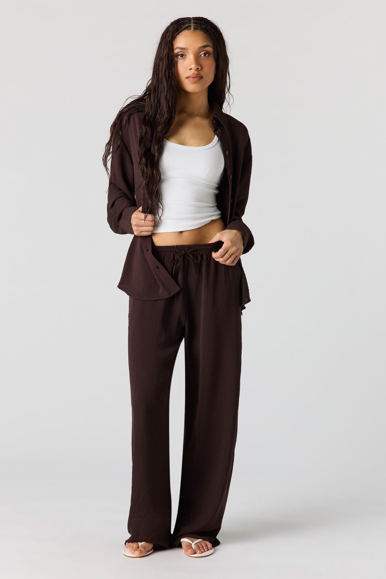 Flowy Oversized Button-Up Top