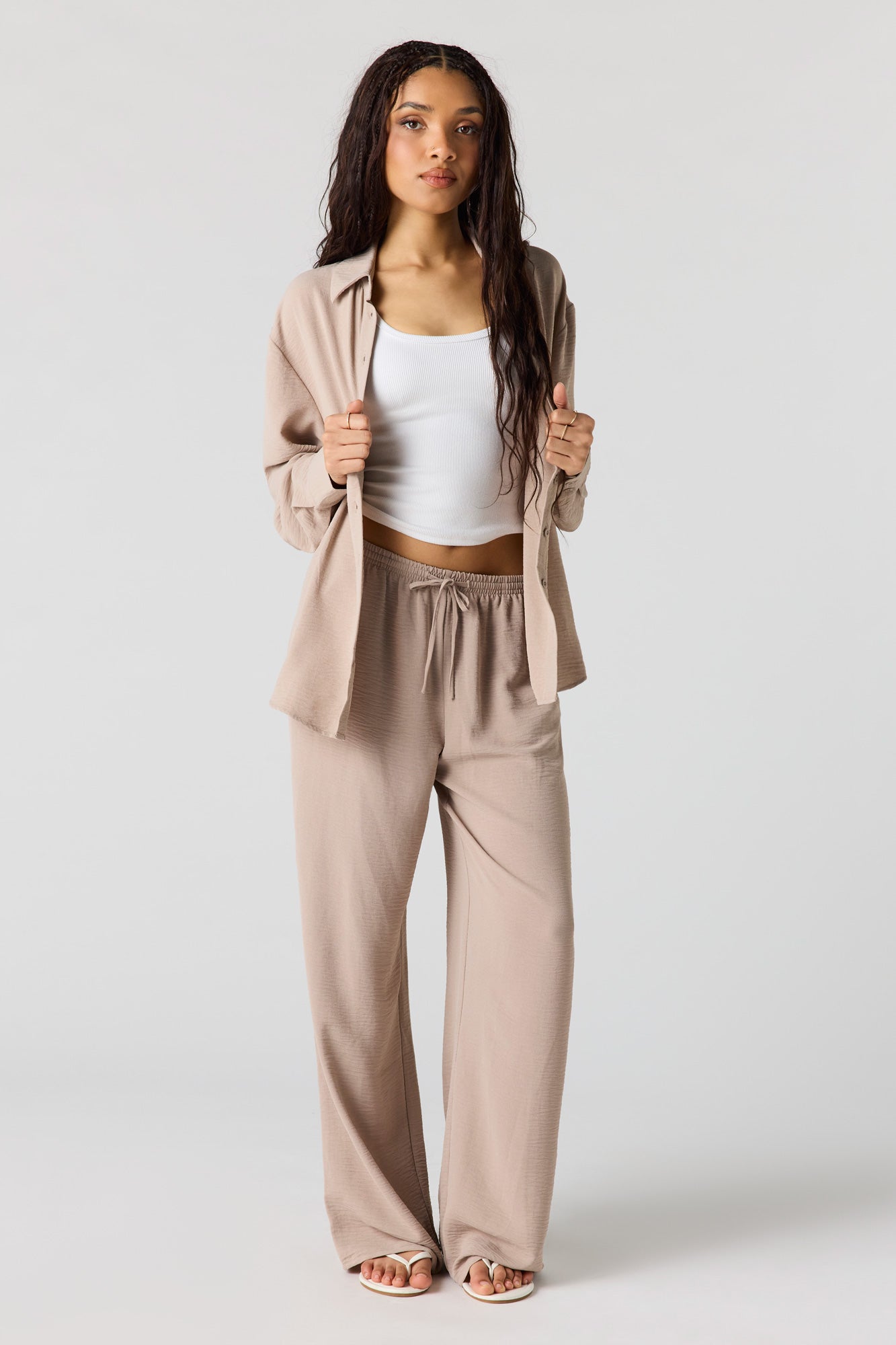 Flowy Oversized Button-Up Top