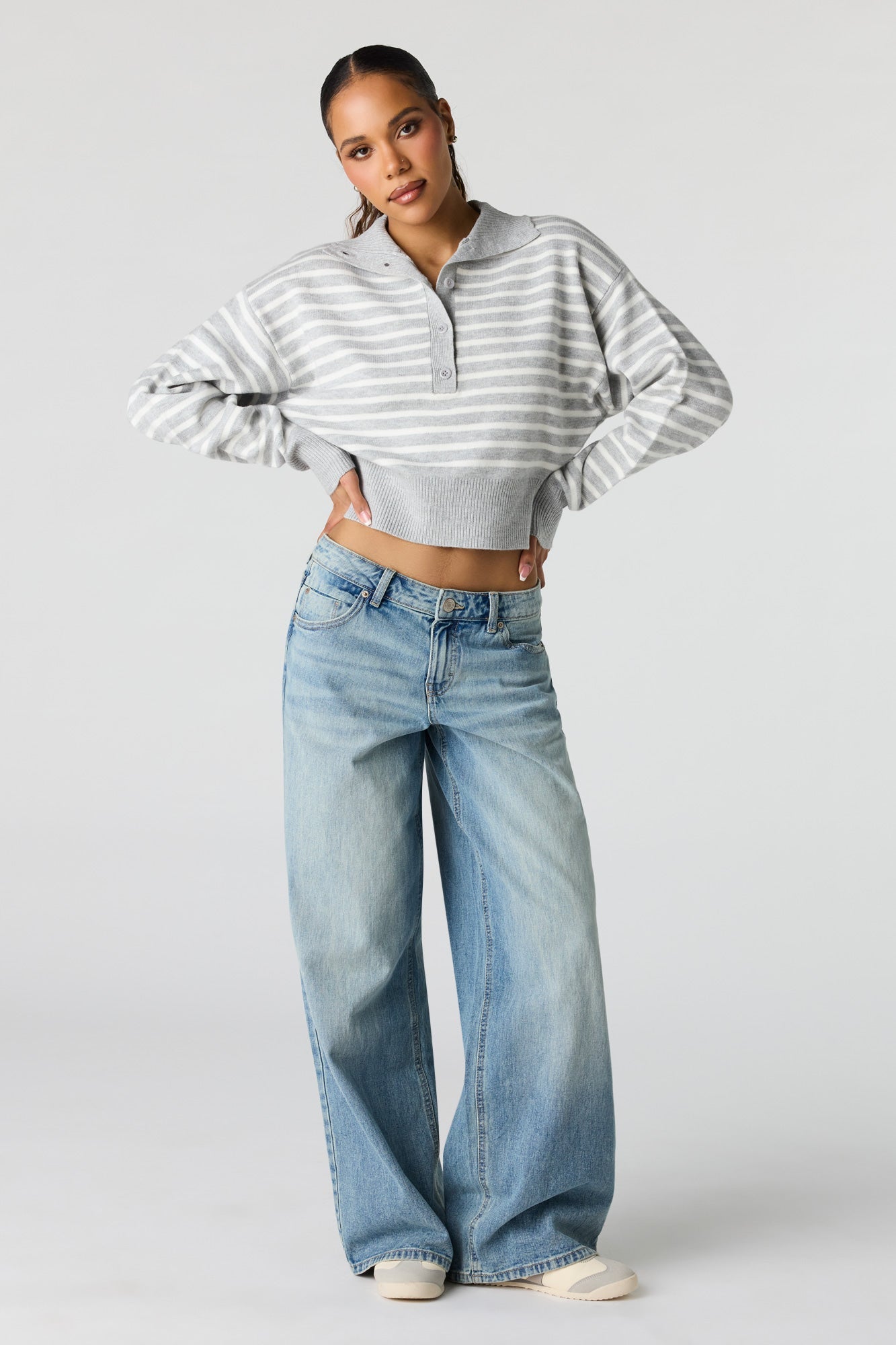 Striped Polo Sweater