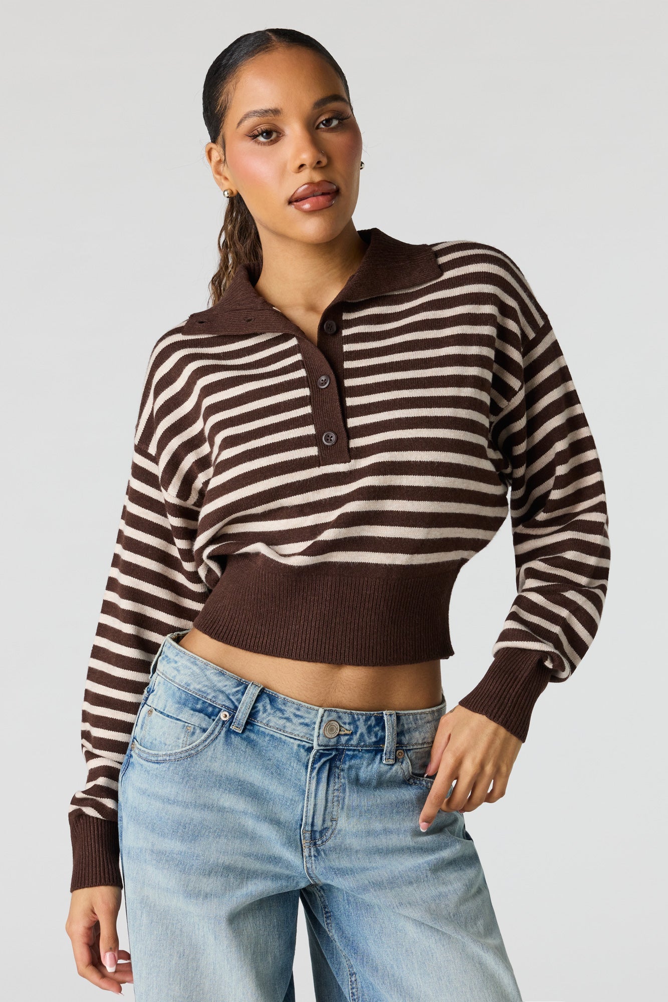 Striped Polo Sweater