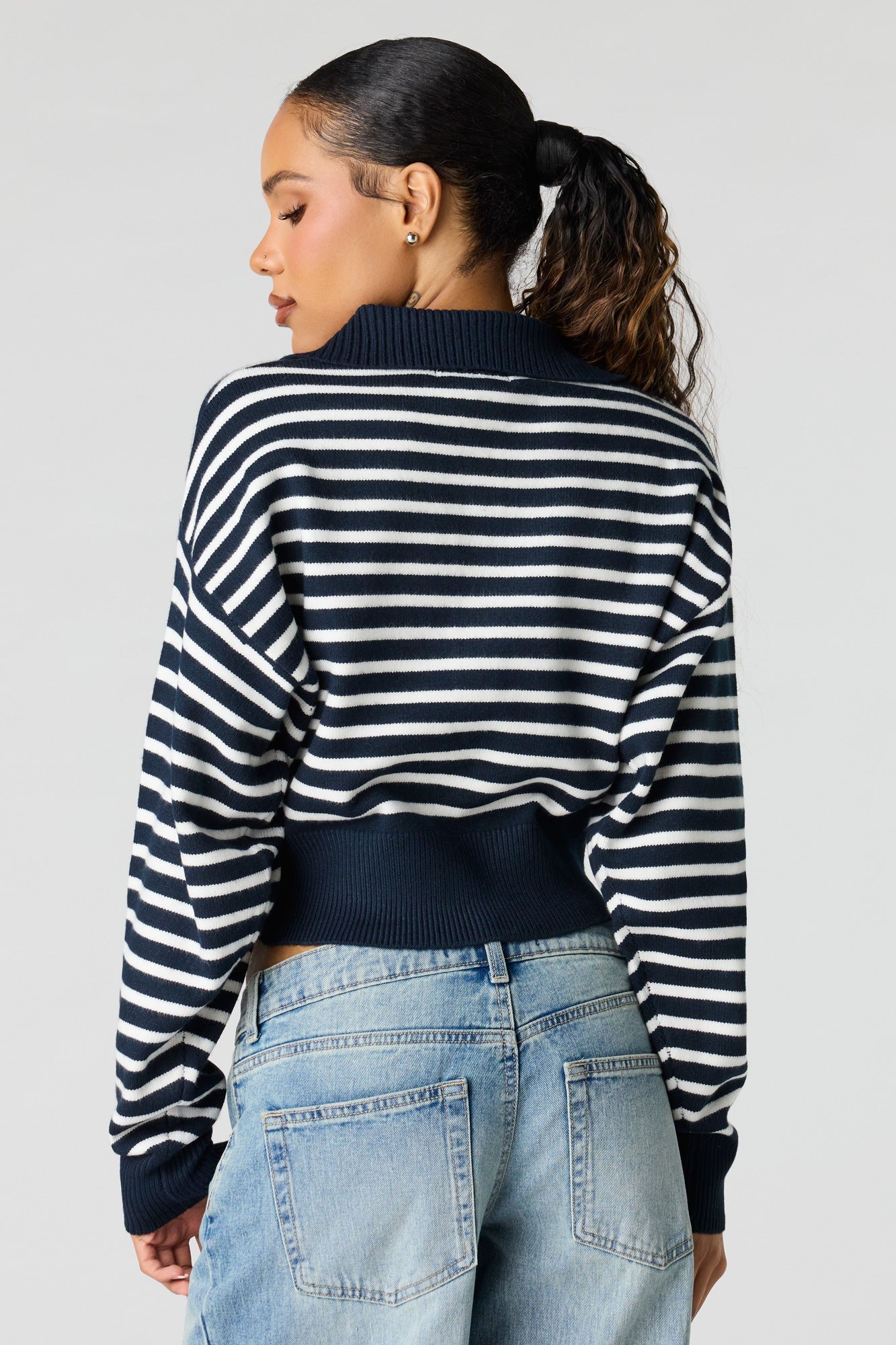 Striped Polo Sweater