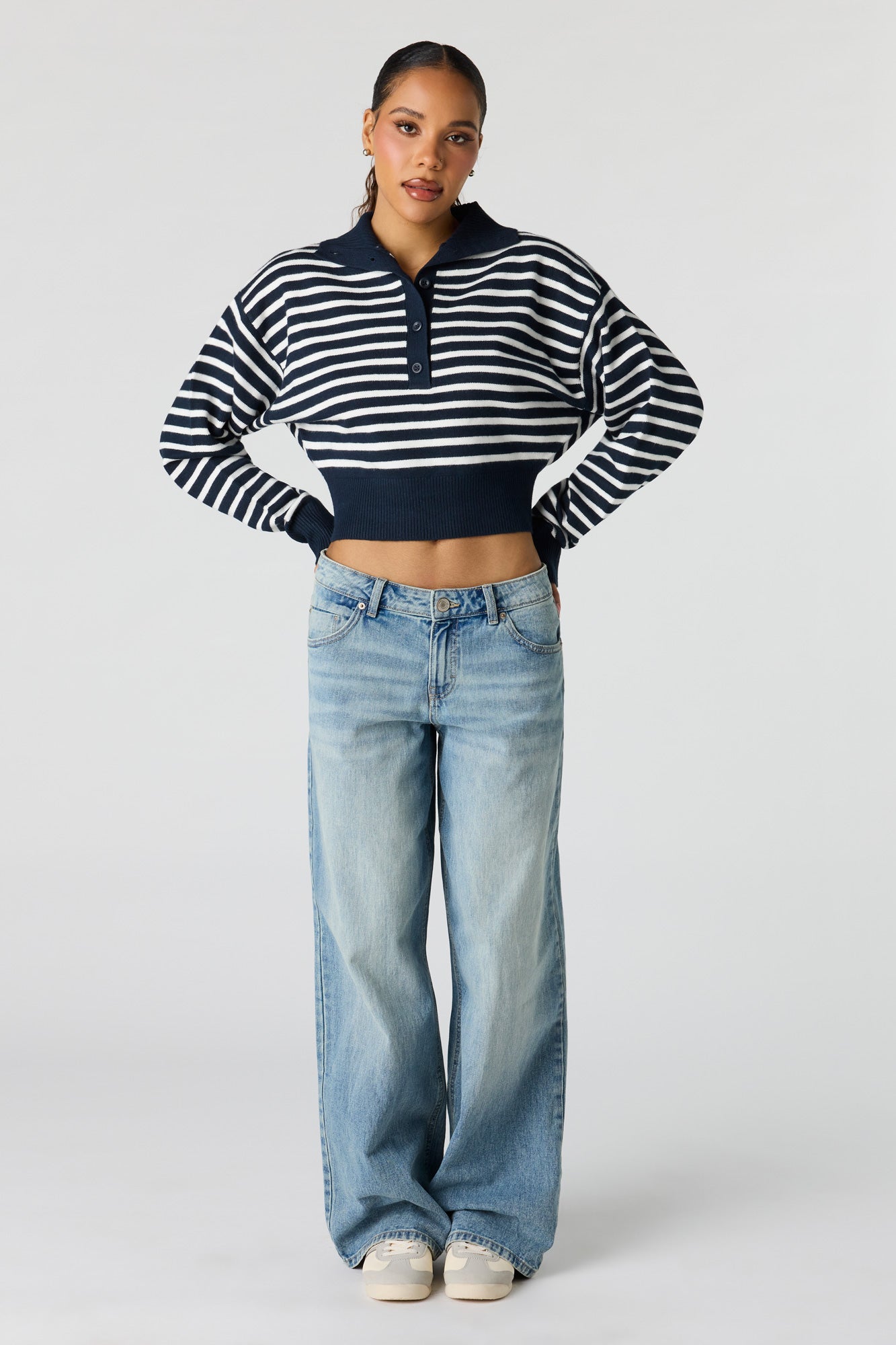 Striped Polo Sweater