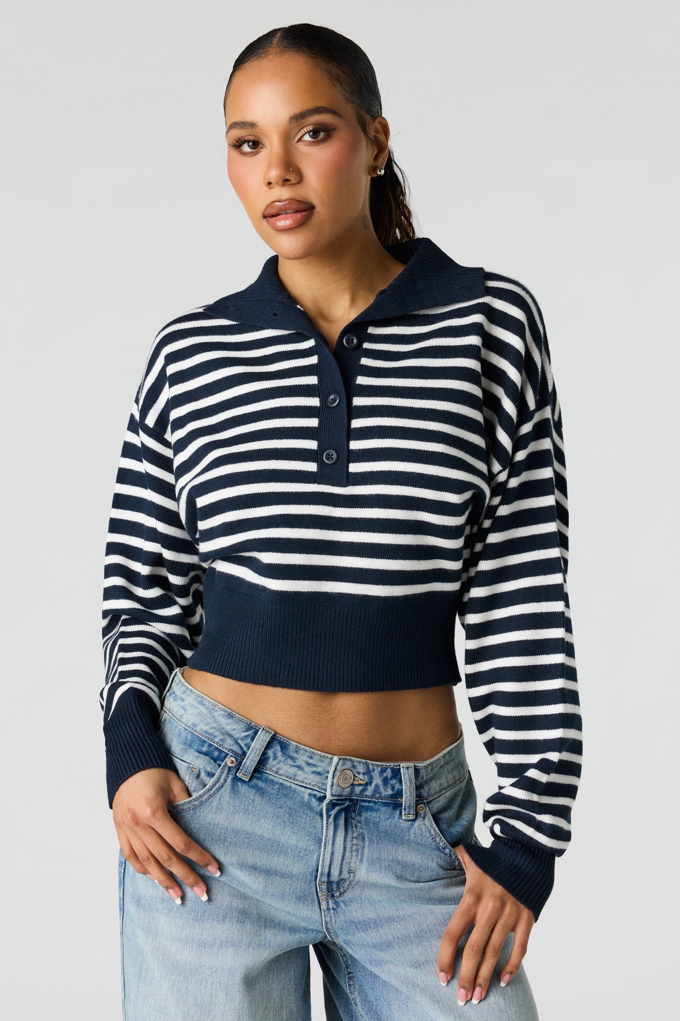 Striped Polo Sweater