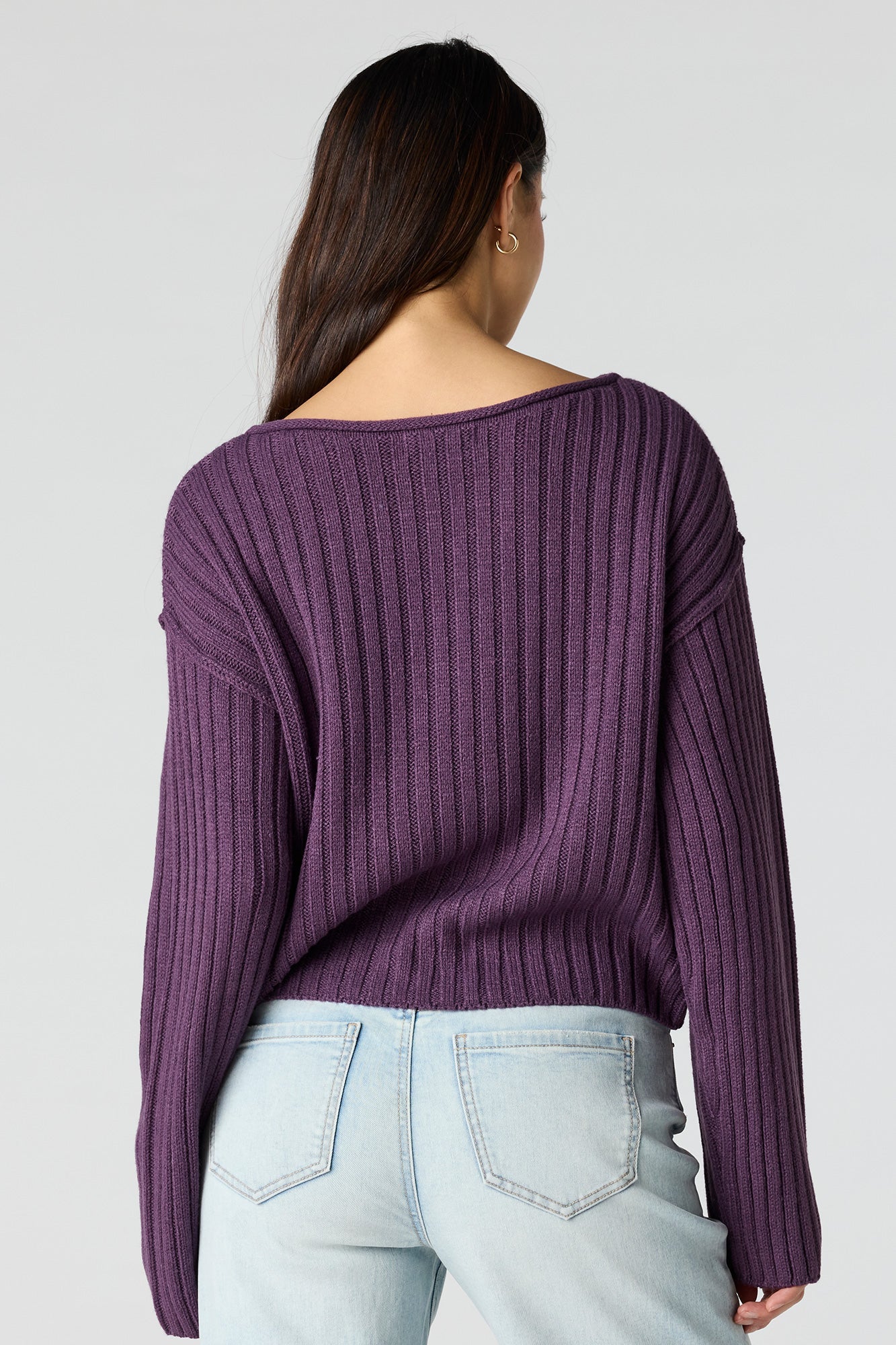 Ribbed Knit Boxy Sweater