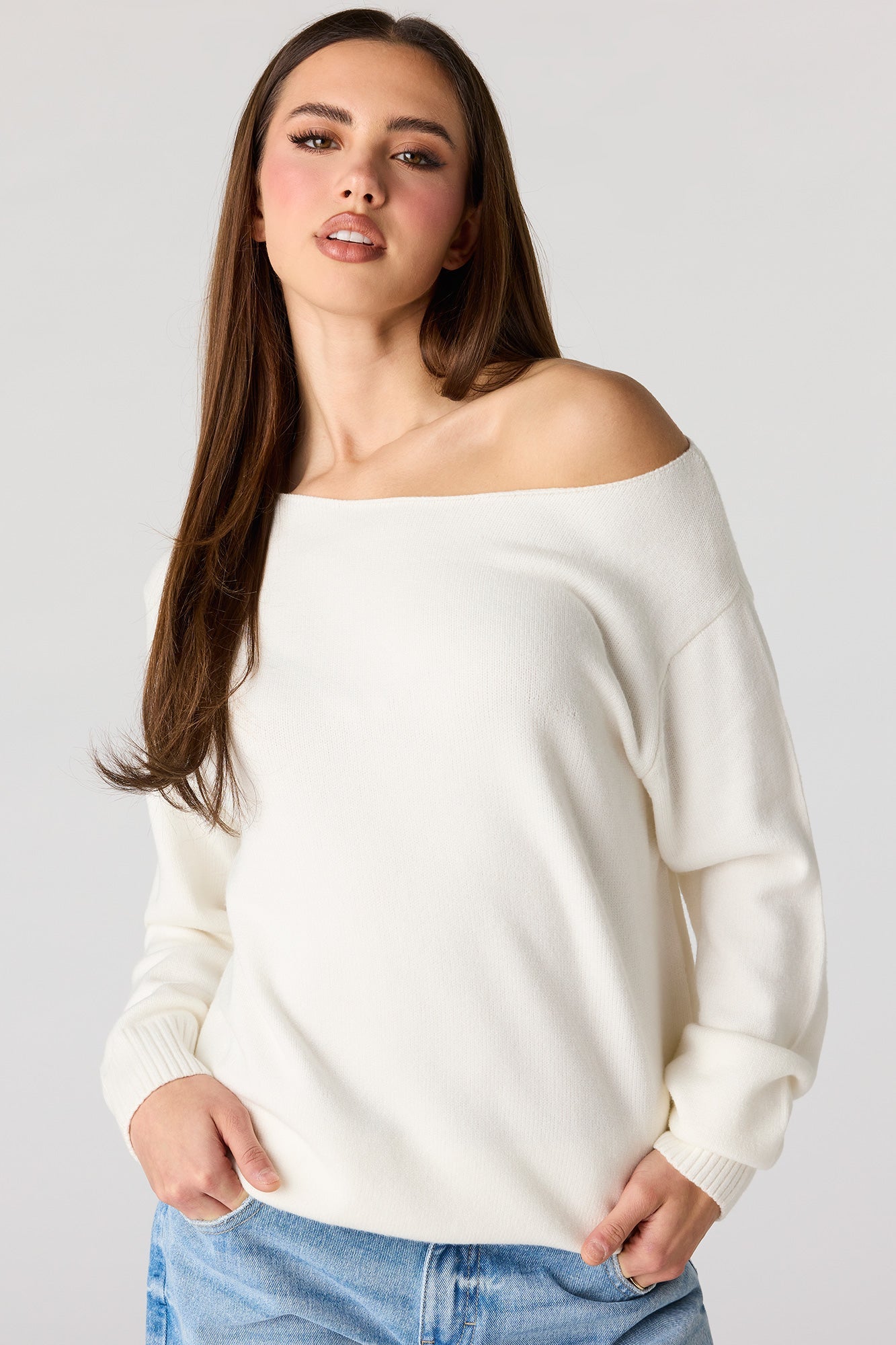 Oversized Off-Shoulder Sweater