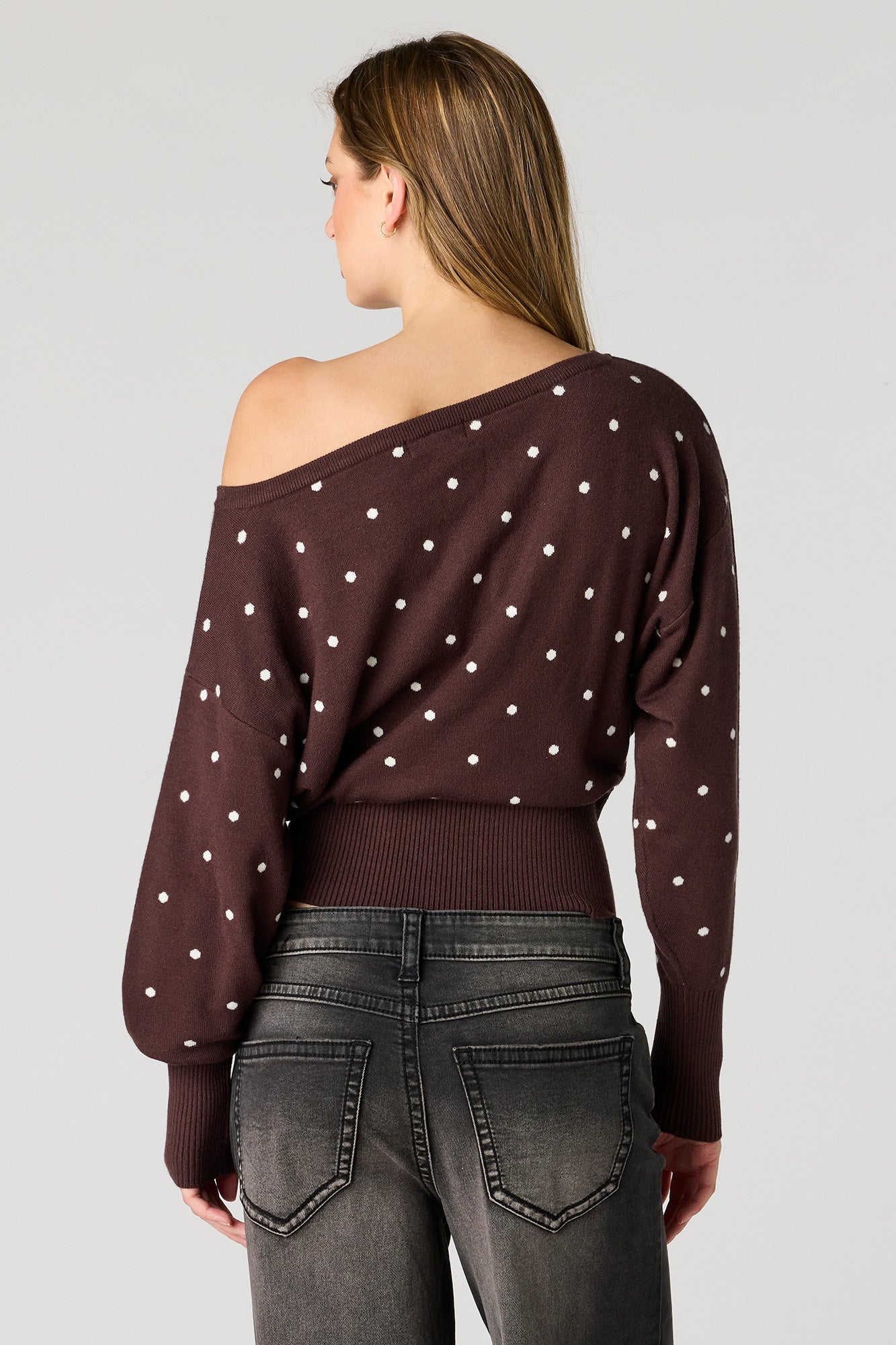 Polka Dot Dolman Sweater