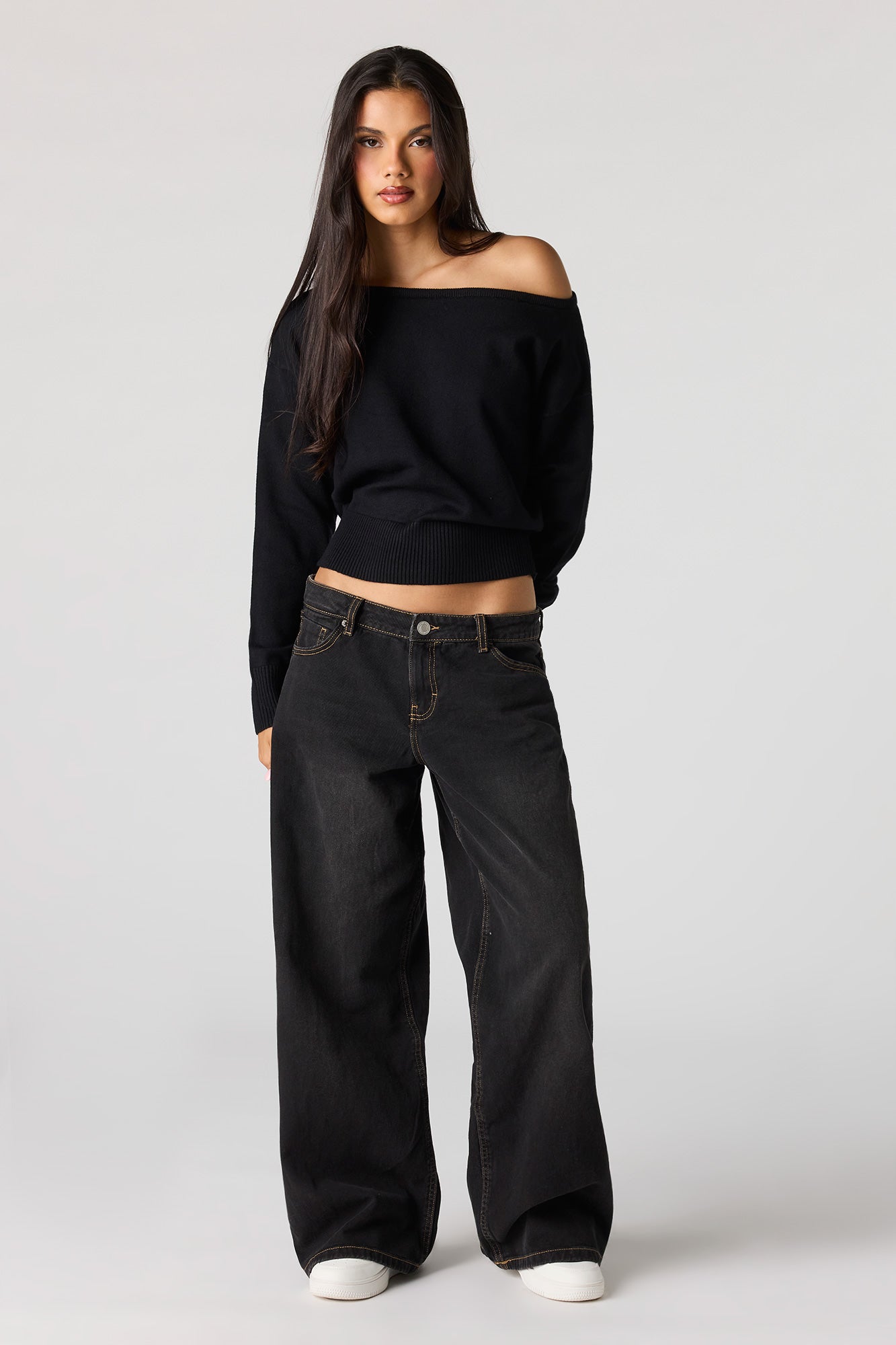 Off Shoulder Dolman Sleeve Sweater