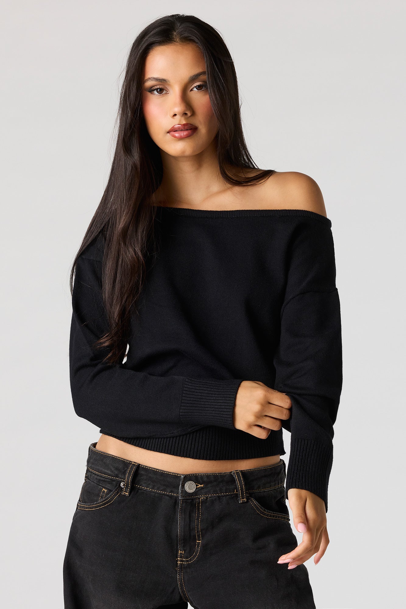 Off Shoulder Dolman Sleeve Sweater