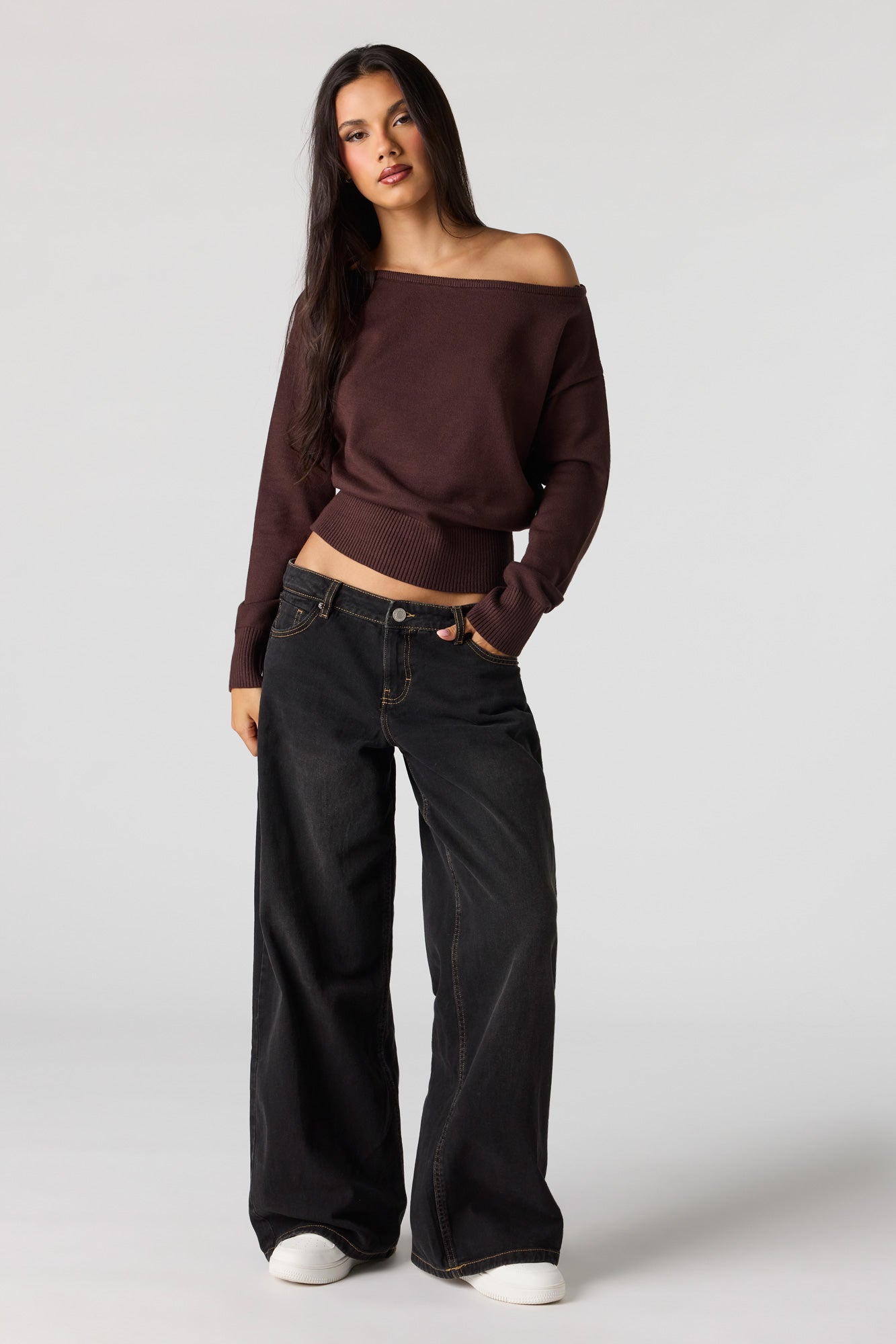 Off Shoulder Dolman Sleeve Sweater