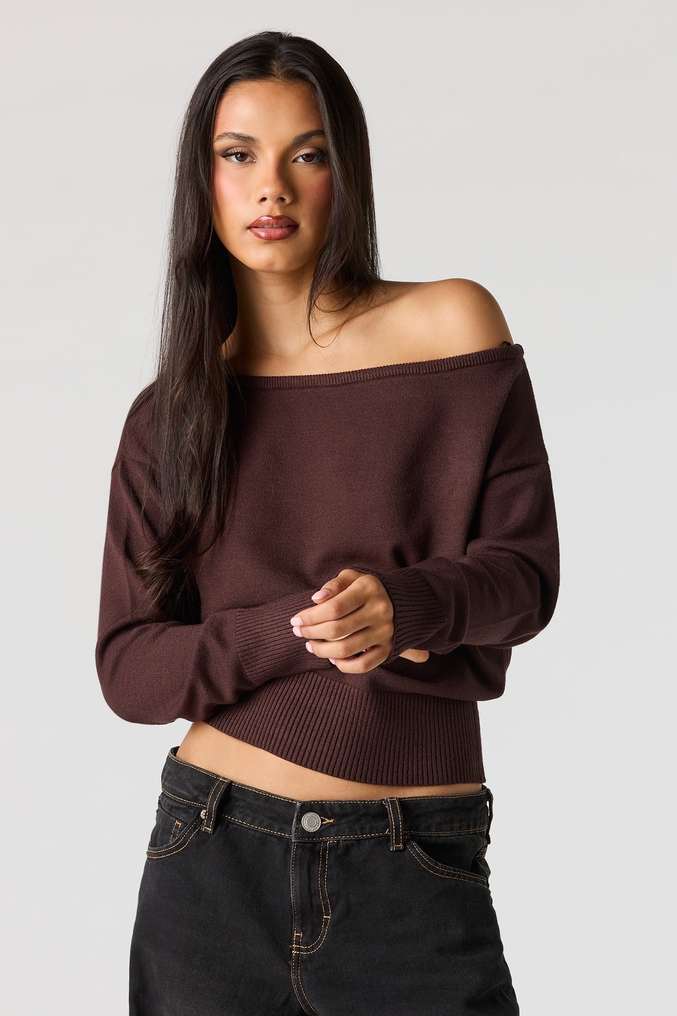 Off Shoulder Dolman Sleeve Sweater